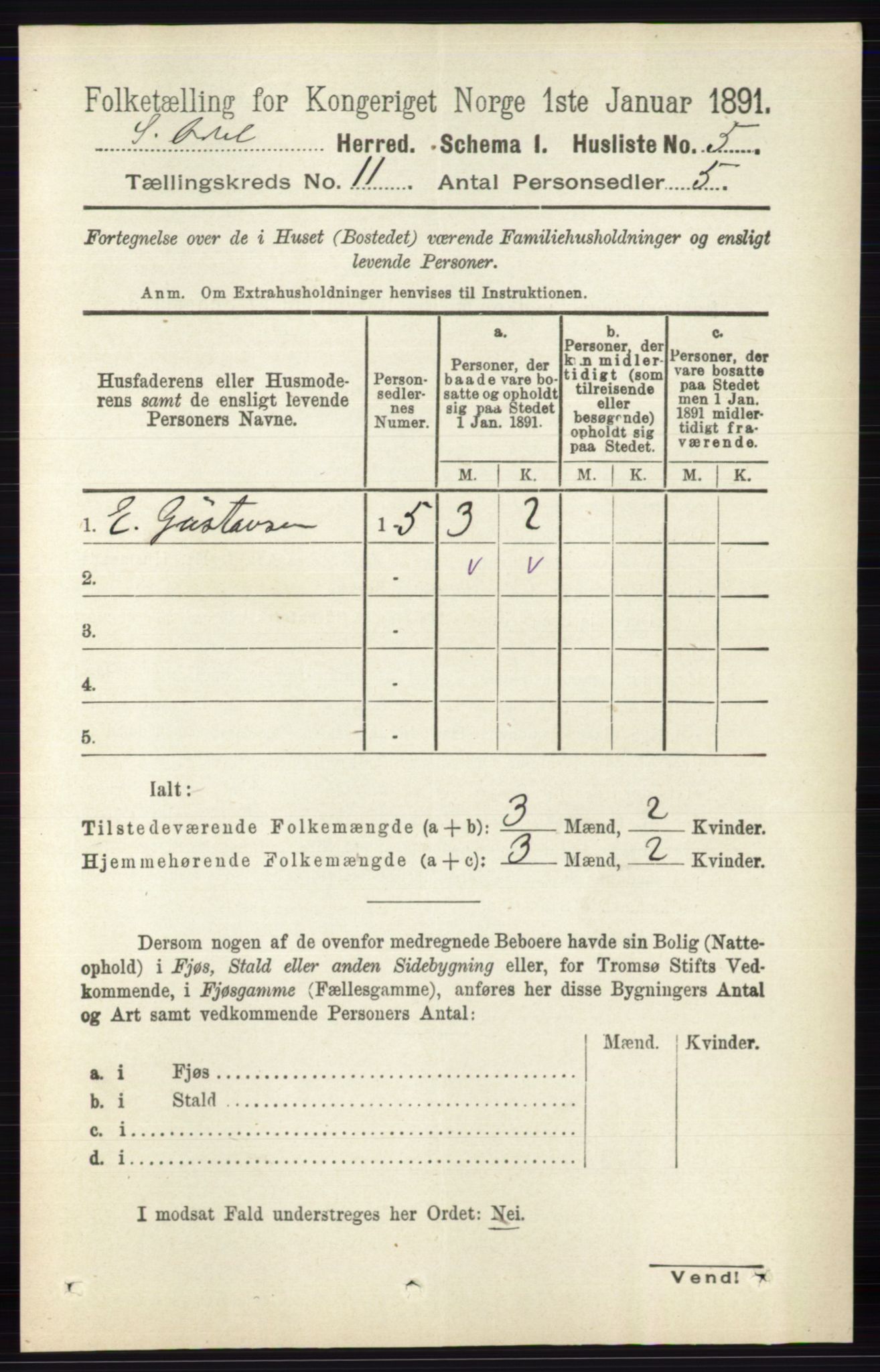 RA, 1891 census for 0419 Sør-Odal, 1891, p. 4831