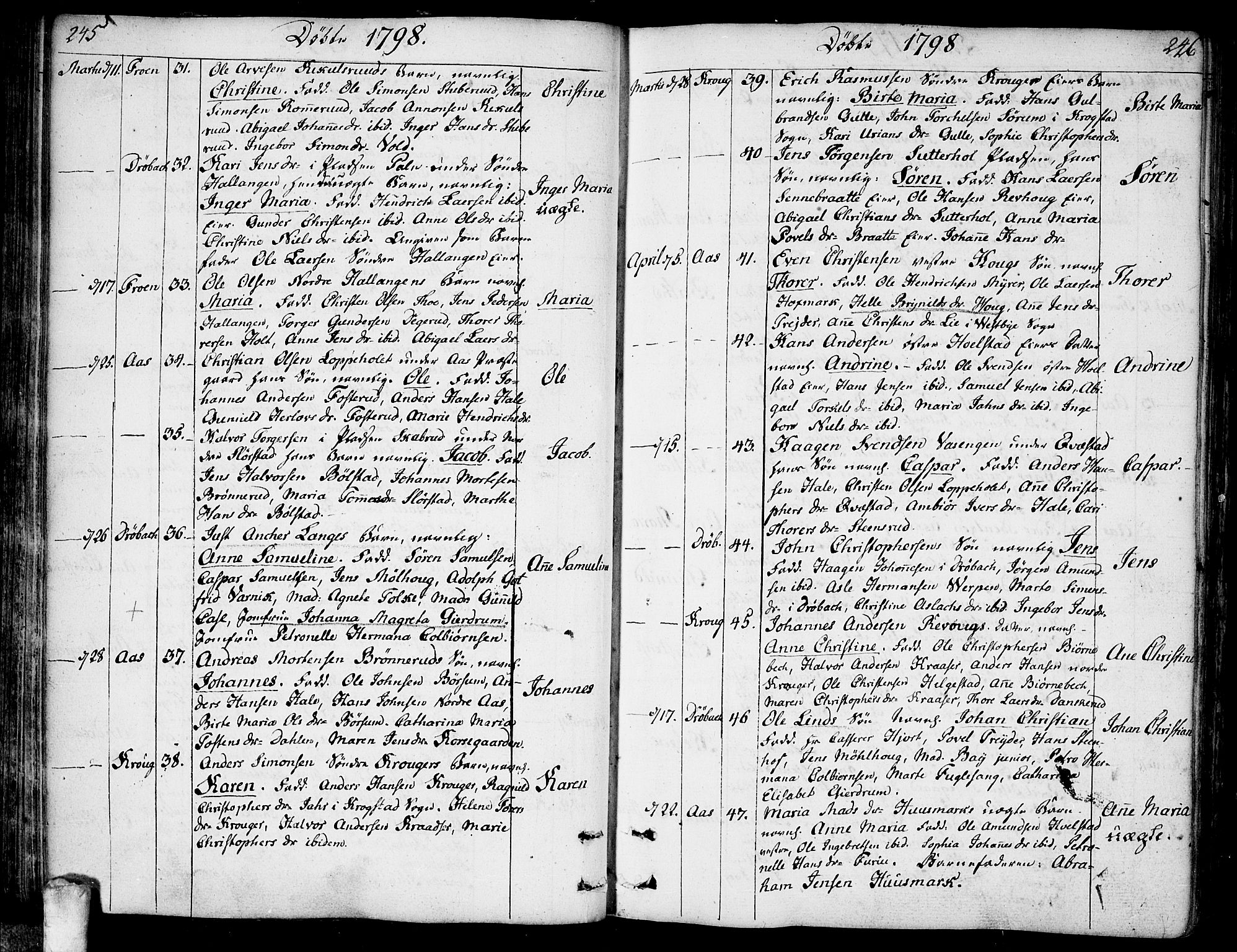 Ås prestekontor Kirkebøker, SAO/A-10894/F/Fa/L0002: Parish register (official) no. I 2, 1778-1813, p. 245-246