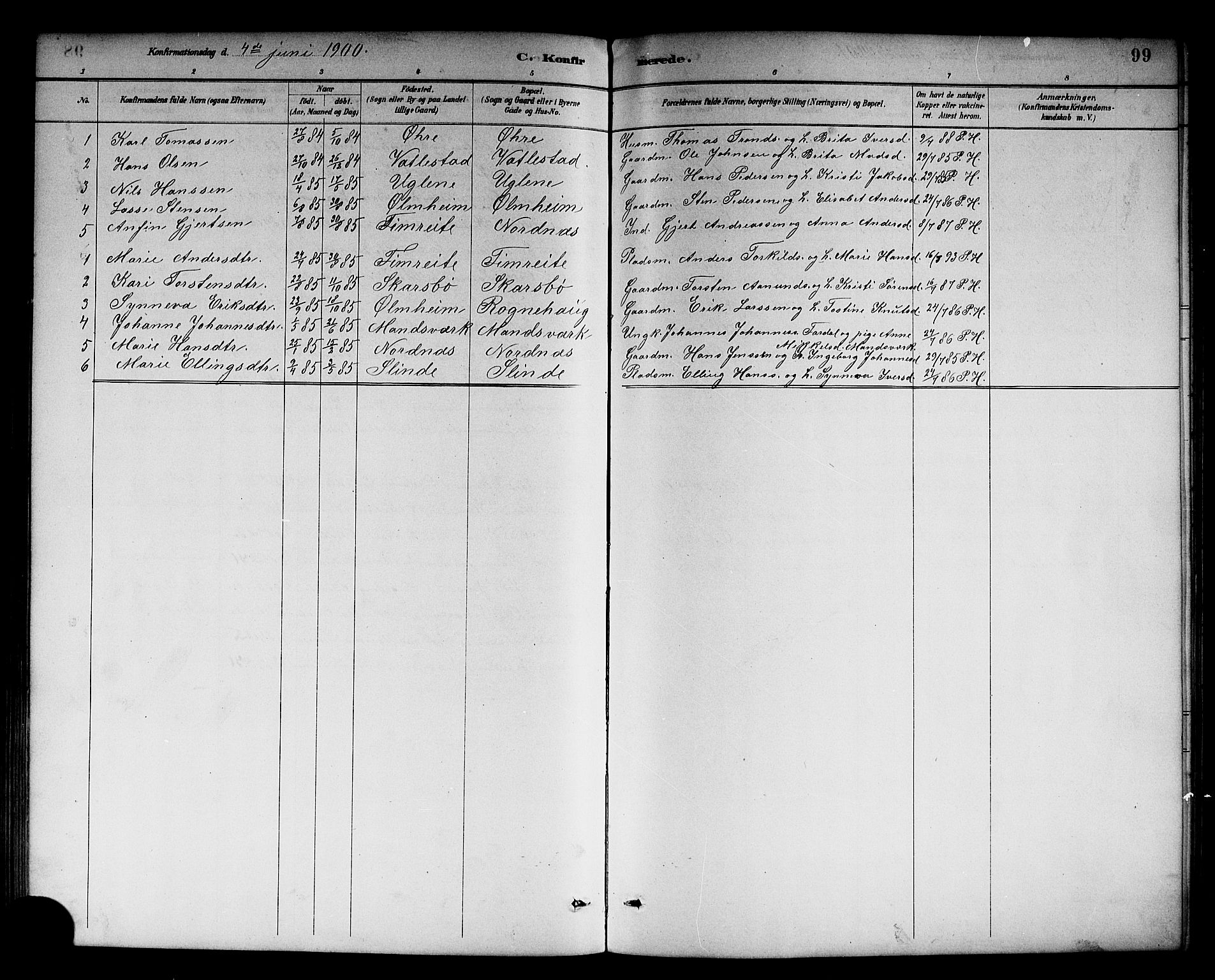 Sogndal sokneprestembete, SAB/A-81301/H/Hab/Habc/L0002: Parish register (copy) no. C 2, 1884-1910, p. 99
