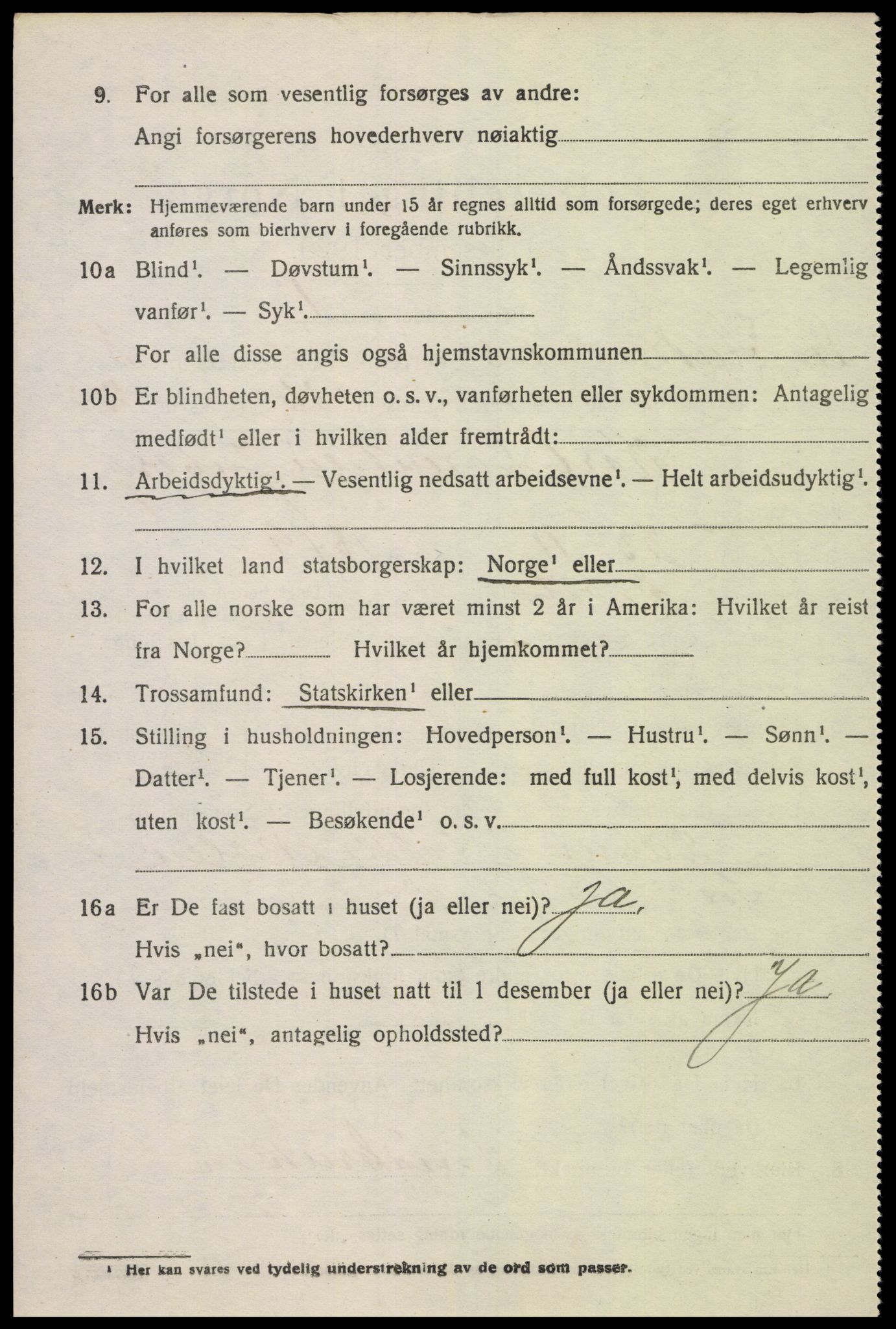 SAK, 1920 census for Sør-Audnedal, 1920, p. 1826