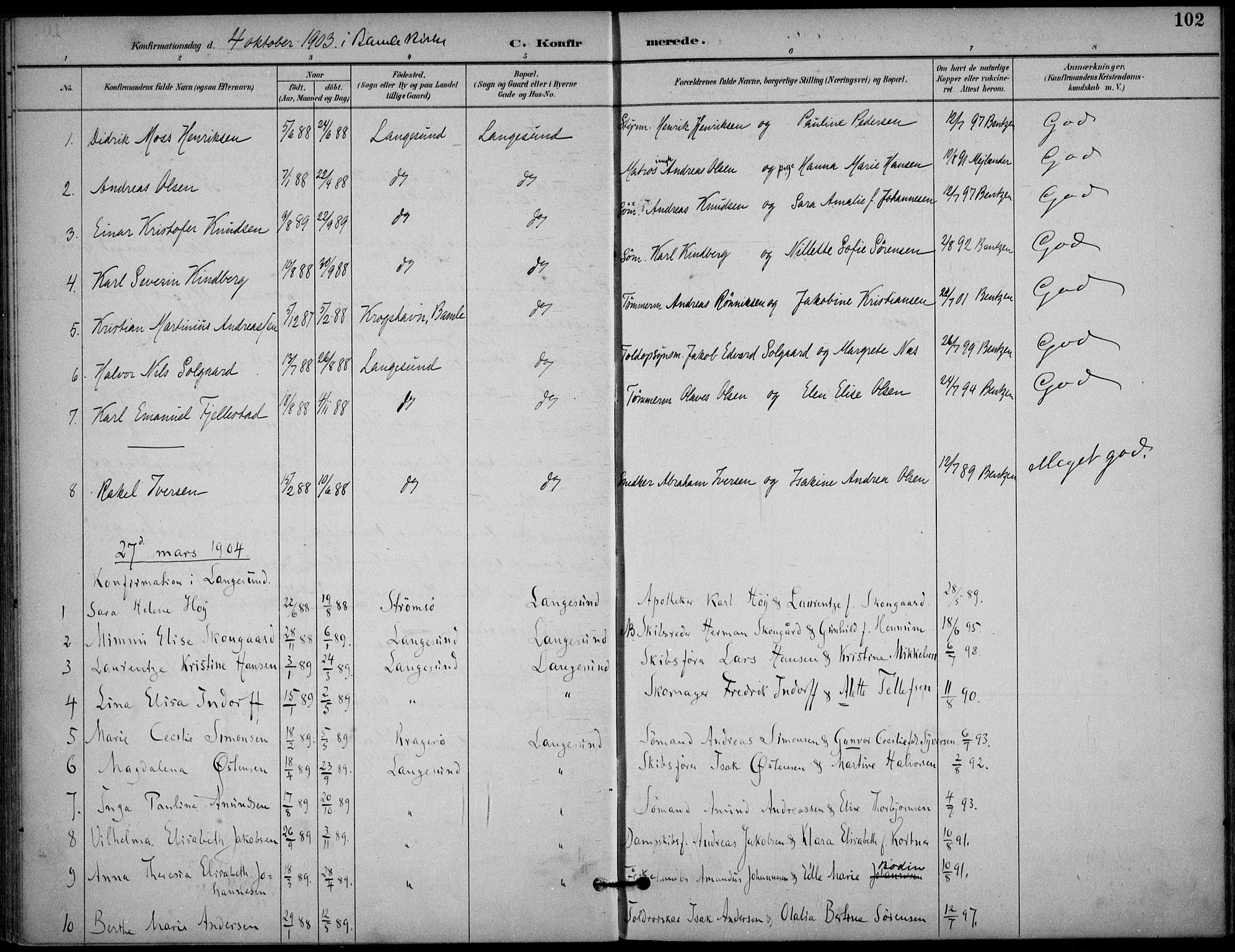 Langesund kirkebøker, SAKO/A-280/F/Fa/L0003: Parish register (official) no. 3, 1893-1907, p. 102