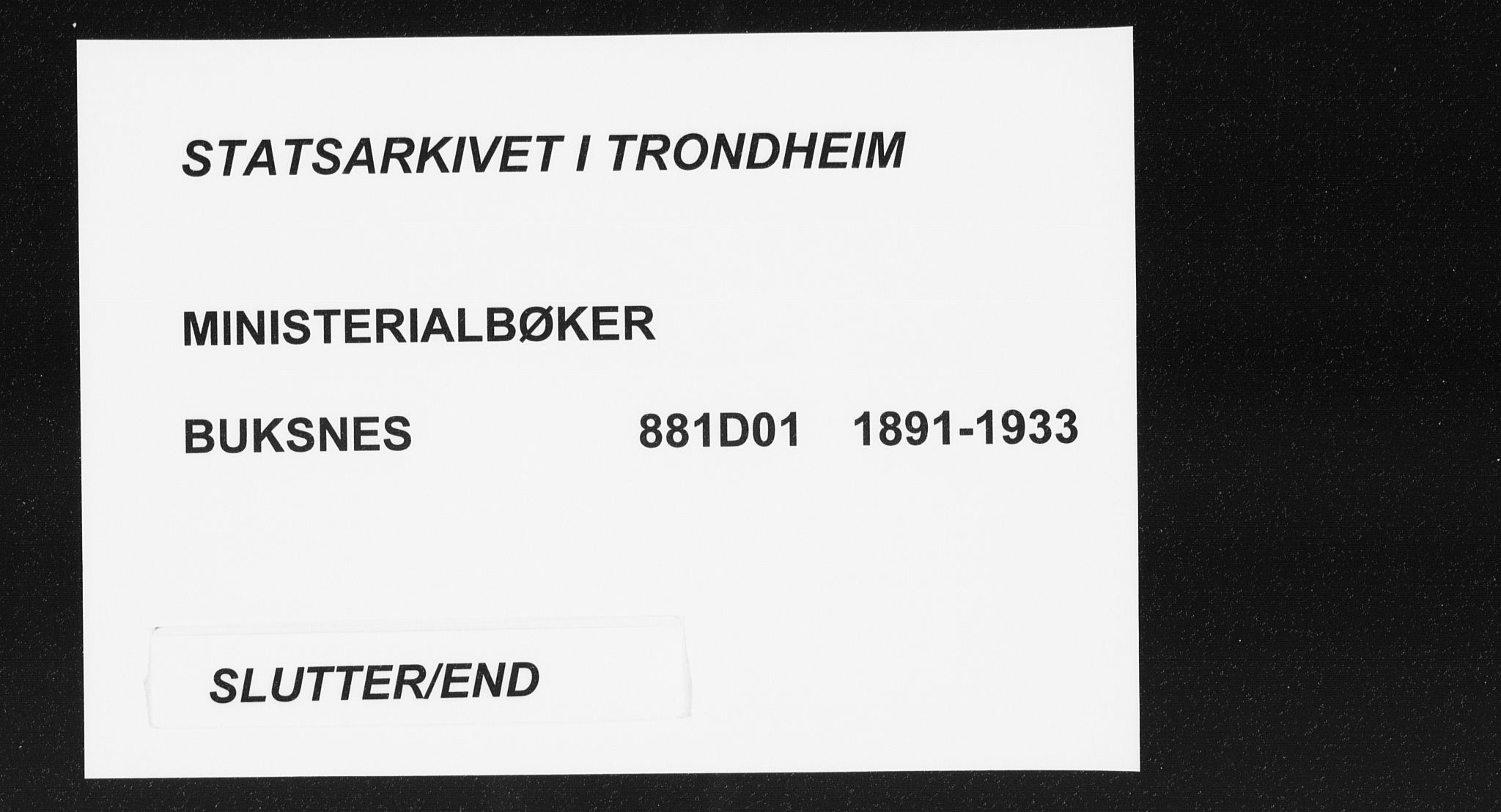 Ministerialprotokoller, klokkerbøker og fødselsregistre - Nordland, AV/SAT-A-1459/881/L1174: Dissenter register no. 881D01, 1891-1933