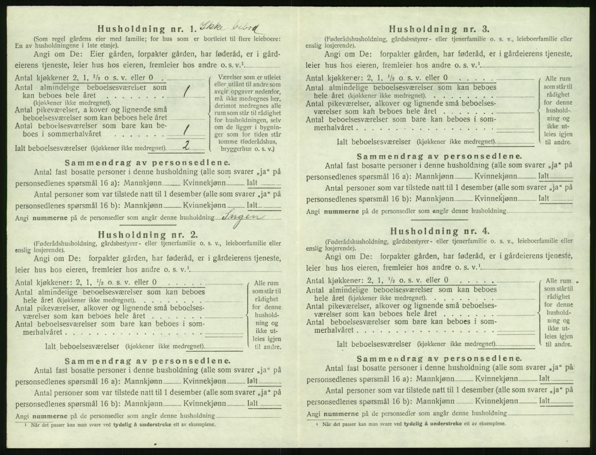 SAT, 1920 census for Borgund, 1920, p. 217