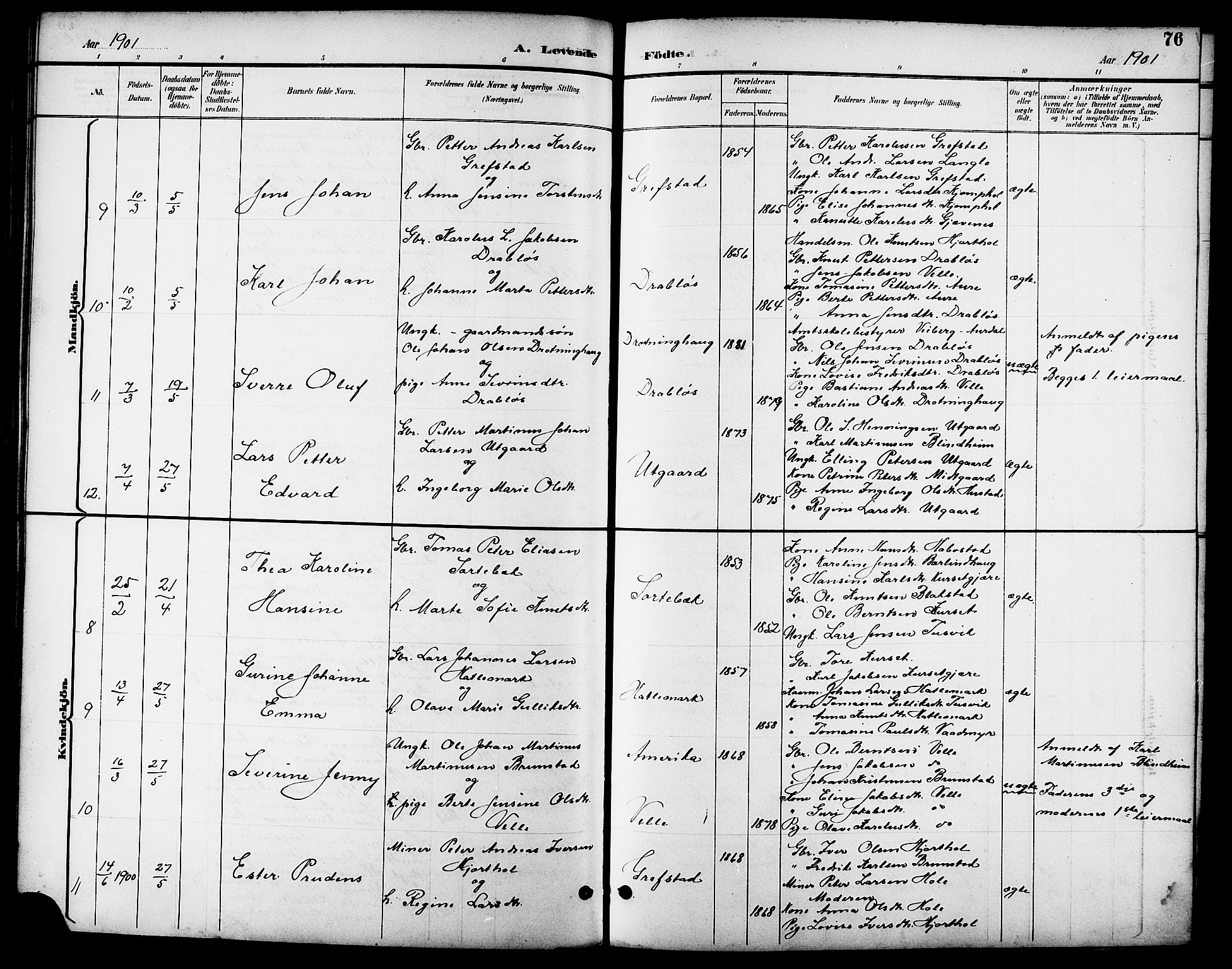 Ministerialprotokoller, klokkerbøker og fødselsregistre - Møre og Romsdal, AV/SAT-A-1454/523/L0340: Parish register (copy) no. 523C03, 1892-1902, p. 76