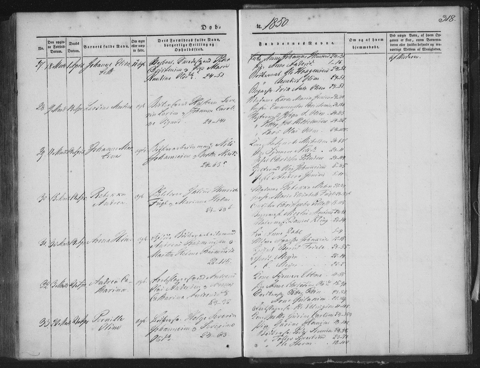 Korskirken sokneprestembete, AV/SAB-A-76101/H/Haa/L0016: Parish register (official) no. B 2, 1841-1851, p. 318