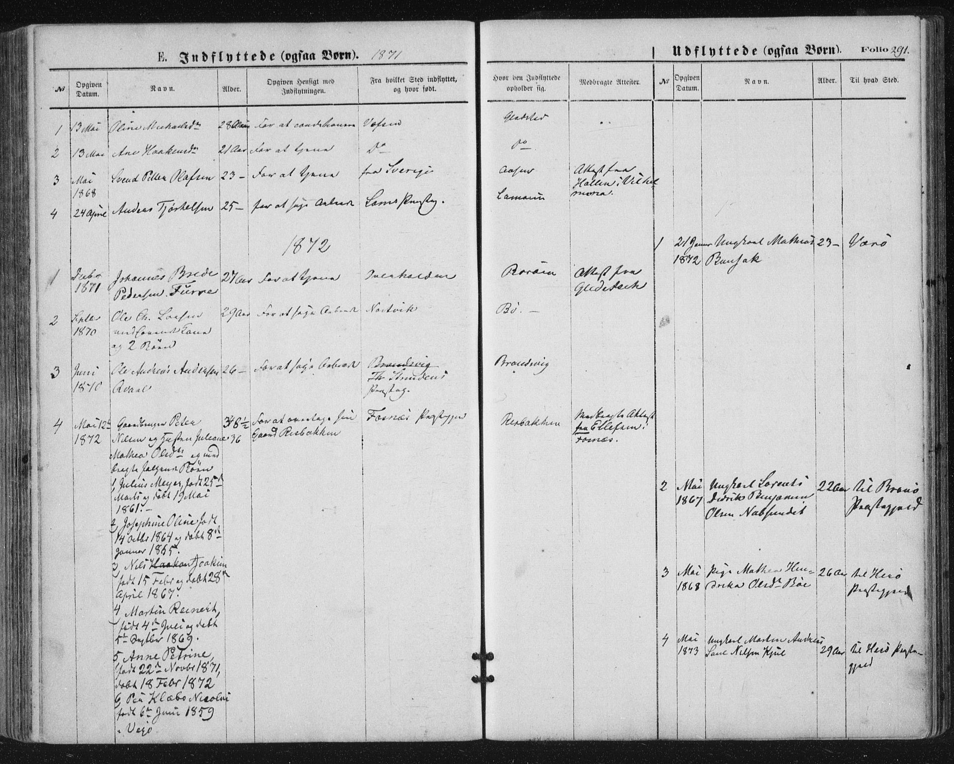 Ministerialprotokoller, klokkerbøker og fødselsregistre - Nordland, SAT/A-1459/816/L0241: Parish register (official) no. 816A07, 1870-1885, p. 291