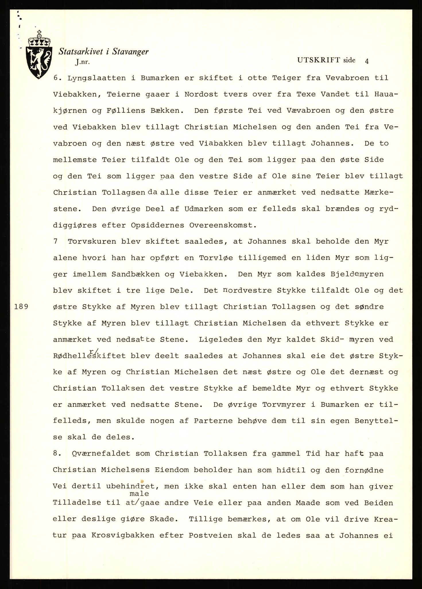 Statsarkivet i Stavanger, AV/SAST-A-101971/03/Y/Yj/L0098: Avskrifter sortert etter gårdsnavn: Øigrei - Østeinstad, 1750-1930, p. 53