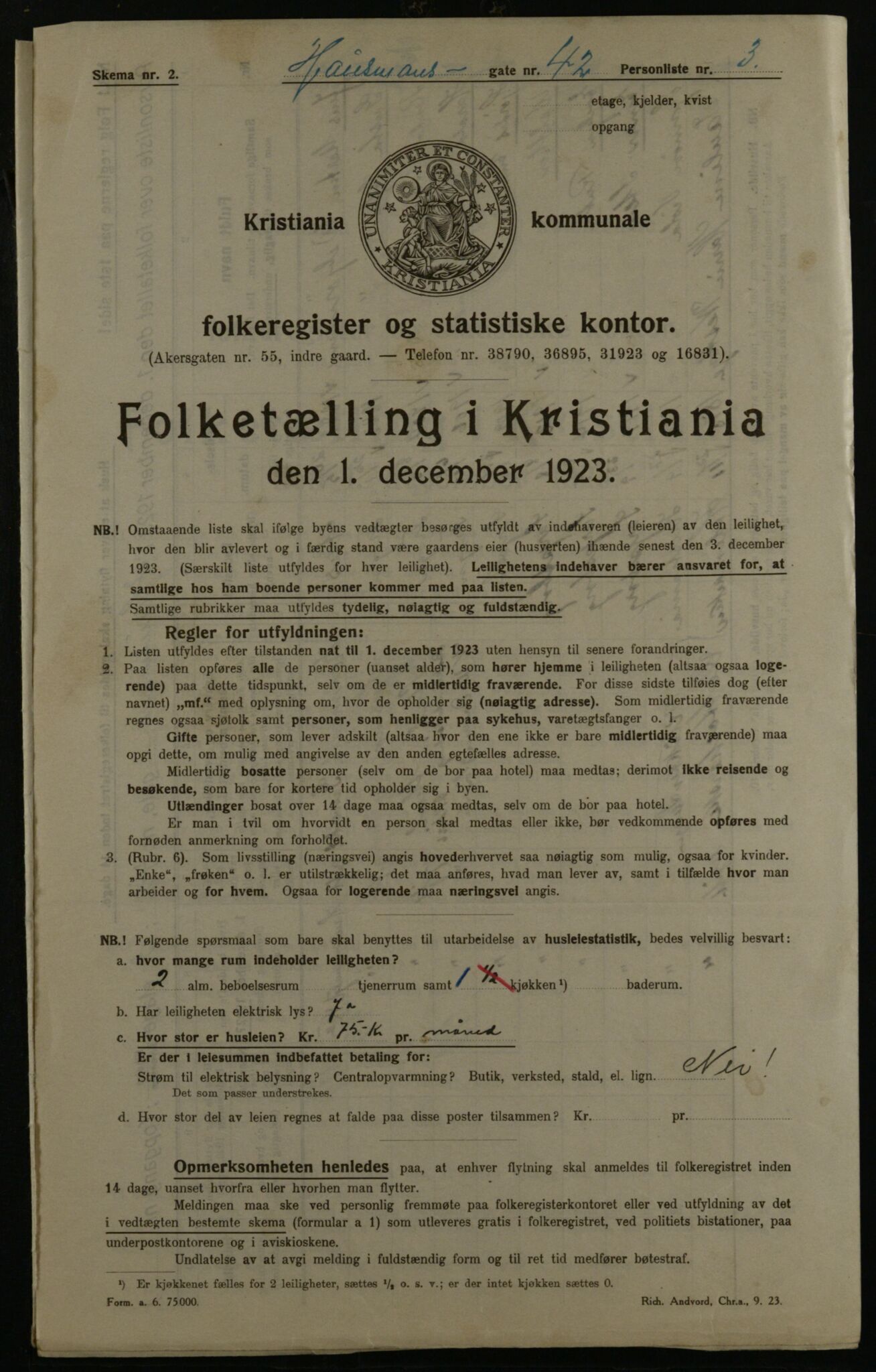 OBA, Municipal Census 1923 for Kristiania, 1923, p. 39628