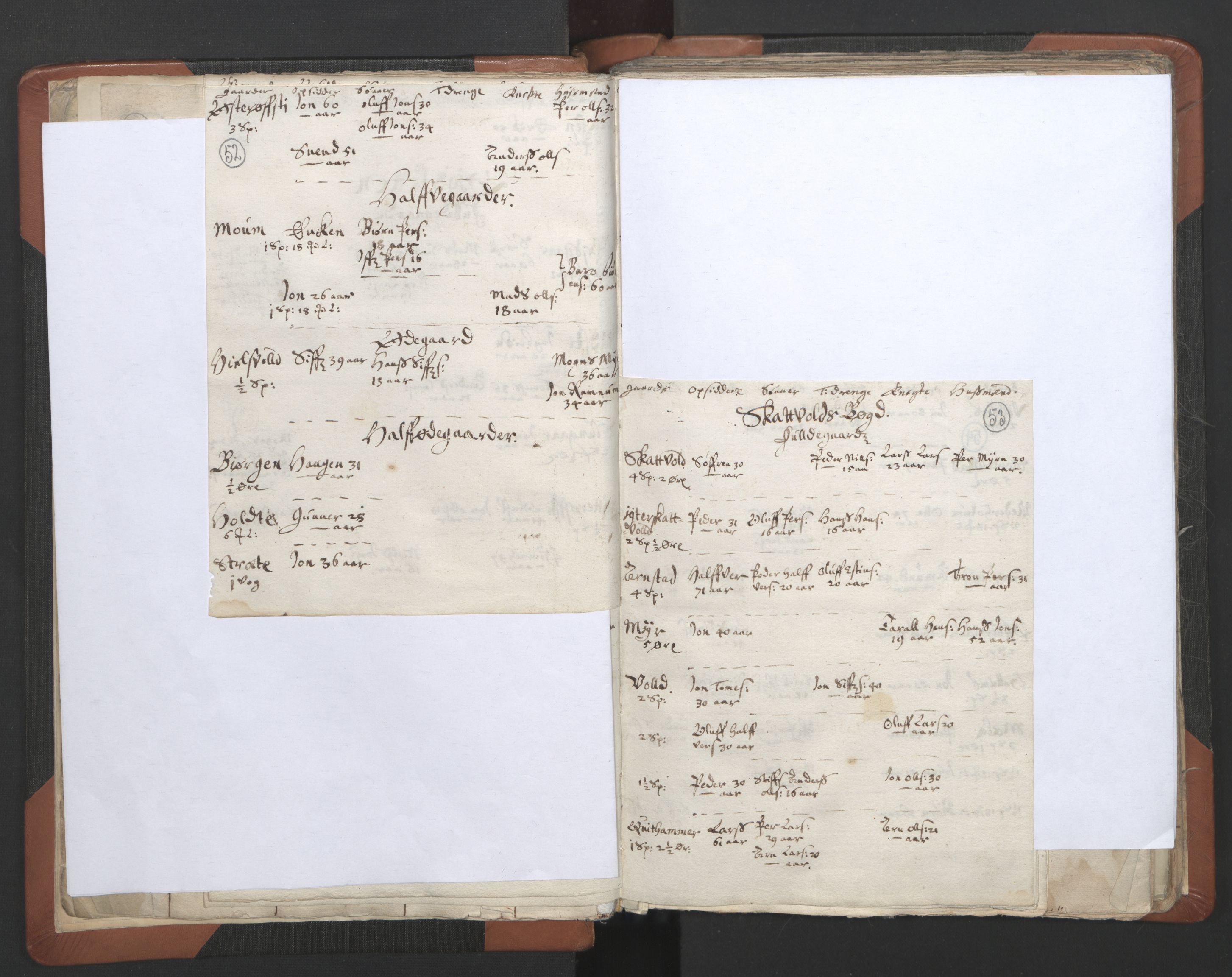 RA, Vicar's Census 1664-1666, no. 32: Innherad deanery, 1664-1666, p. 52-53