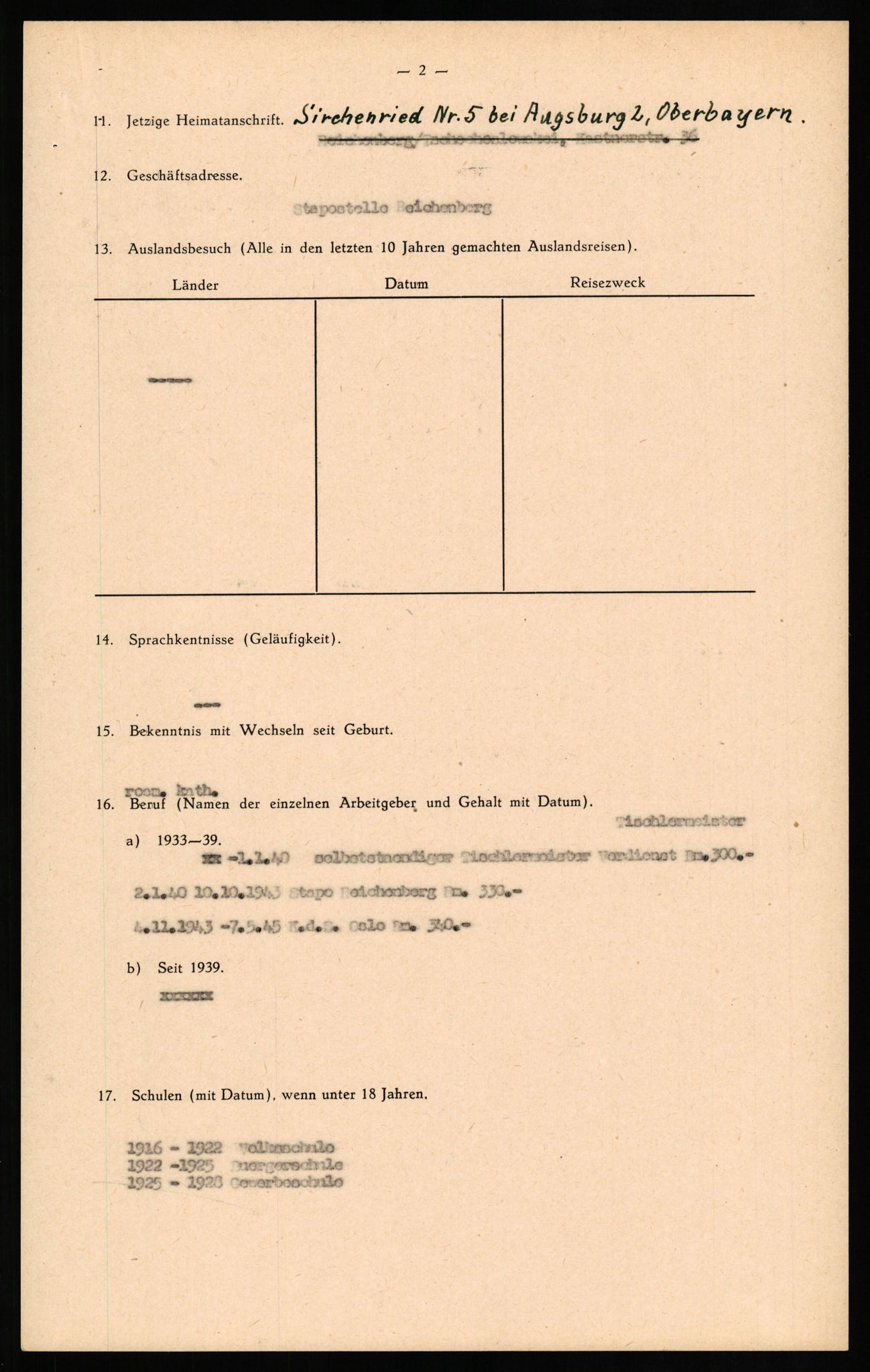 Forsvaret, Forsvarets overkommando II, AV/RA-RAFA-3915/D/Db/L0018: CI Questionaires. Tyske okkupasjonsstyrker i Norge. Tyskere., 1945-1946, p. 61