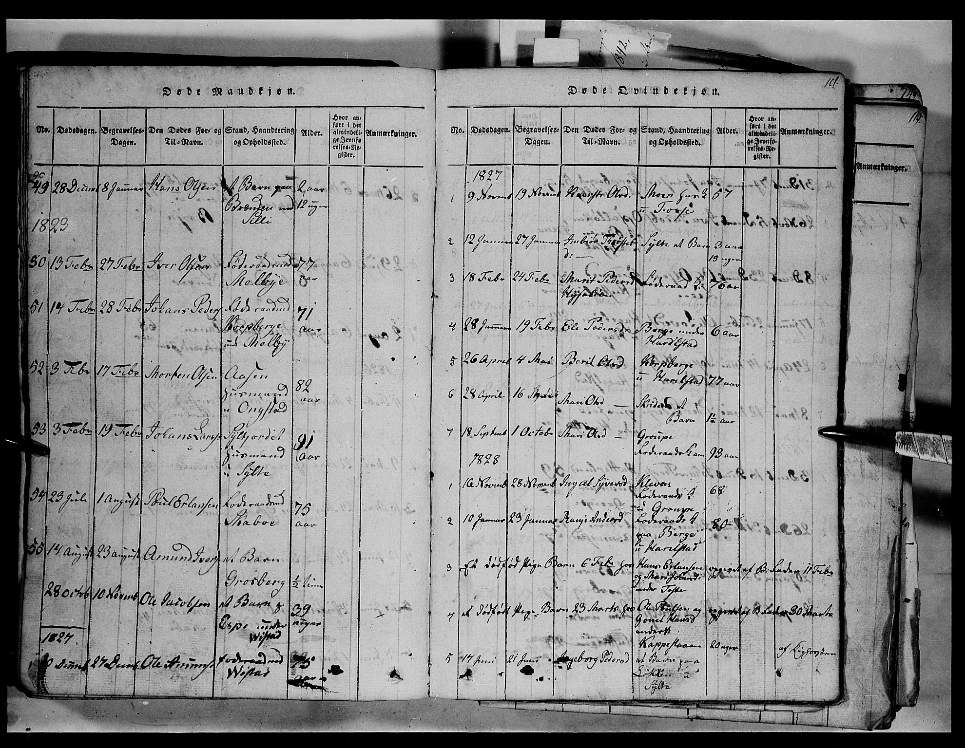 Fron prestekontor, SAH/PREST-078/H/Ha/Hab/L0003: Parish register (copy) no. 3, 1816-1850, p. 101