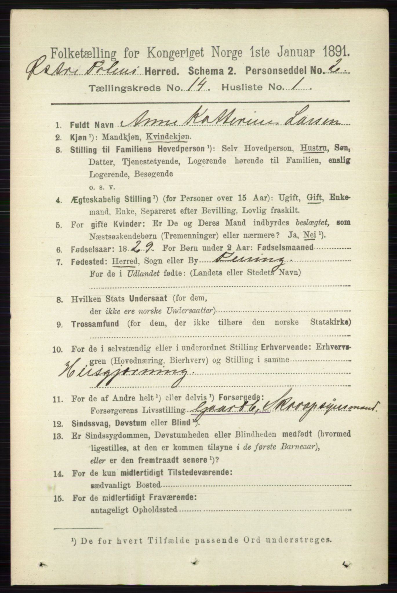 RA, 1891 census for 0528 Østre Toten, 1891, p. 9065