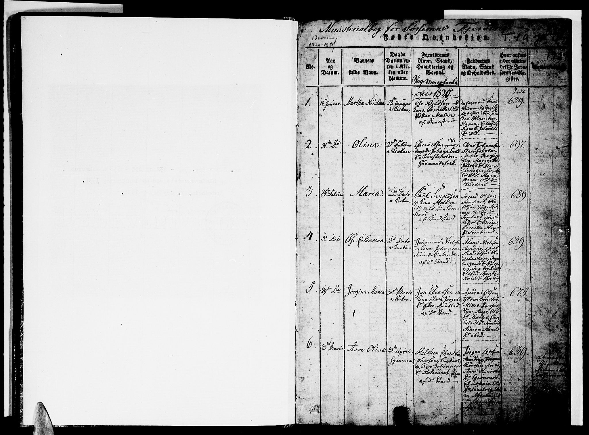 Ministerialprotokoller, klokkerbøker og fødselsregistre - Nordland, SAT/A-1459/812/L0186: Parish register (copy) no. 812C04, 1820-1849, p. 0-1