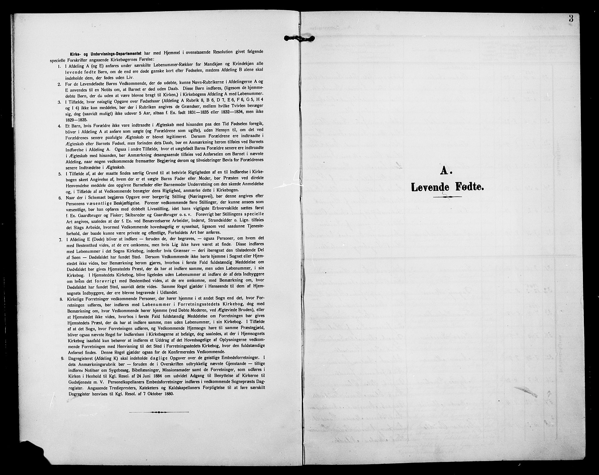 Jevnaker prestekontor, SAH/PREST-116/H/Ha/Hab/L0004: Parish register (copy) no. 4, 1907-1918, p. 3