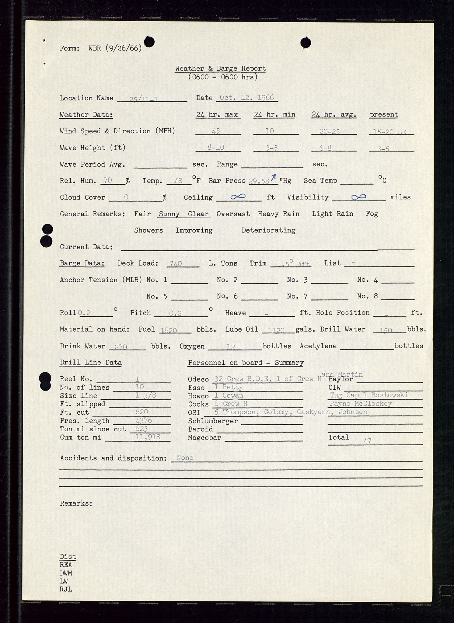 Pa 1512 - Esso Exploration and Production Norway Inc., AV/SAST-A-101917/E/Ea/L0012: Well 25/11-1 og Well 25/10-3, 1966-1967, p. 307