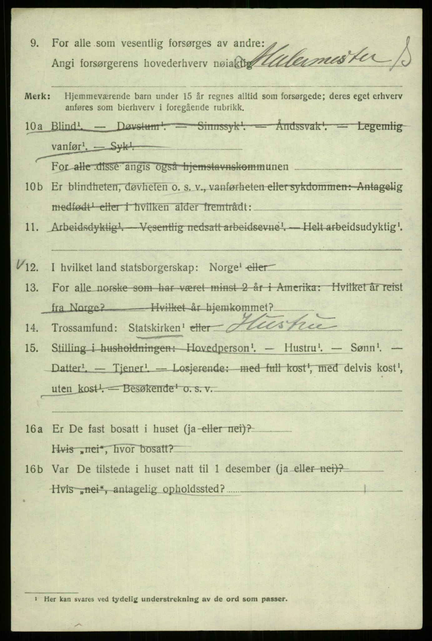 SAB, 1920 census for Bergen, 1920, p. 184791