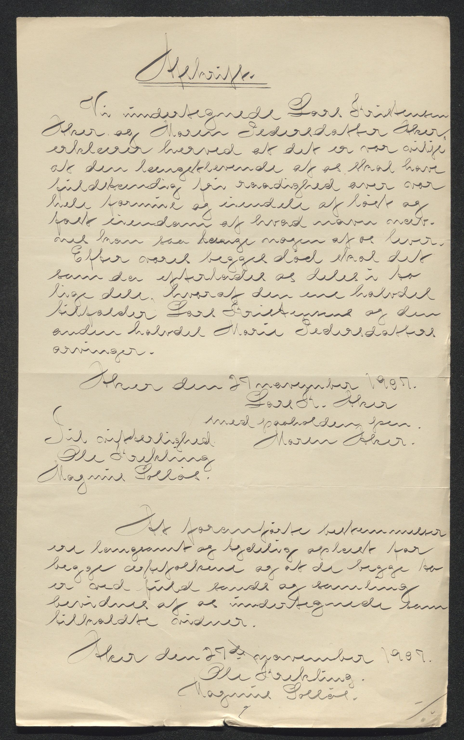 Eiker, Modum og Sigdal sorenskriveri, AV/SAKO-A-123/H/Ha/Hab/L0032: Dødsfallsmeldinger, 1907-1908, p. 65