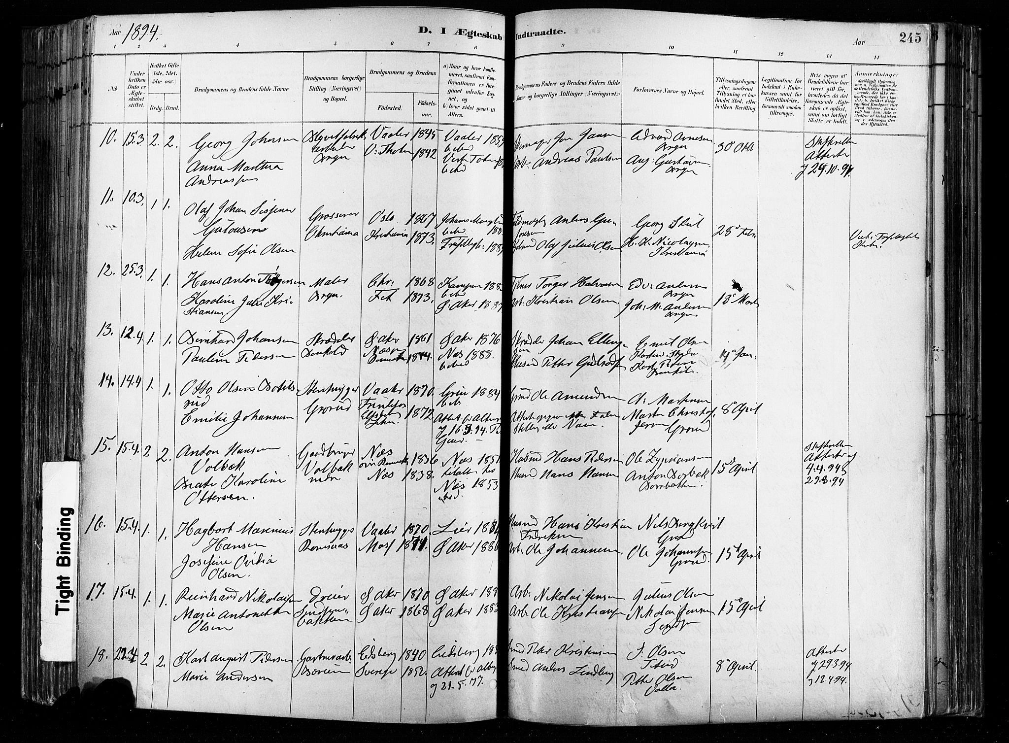 Østre Aker prestekontor Kirkebøker, SAO/A-10840/F/Fa/L0008: Parish register (official) no. I 8, 1883-1894, p. 245