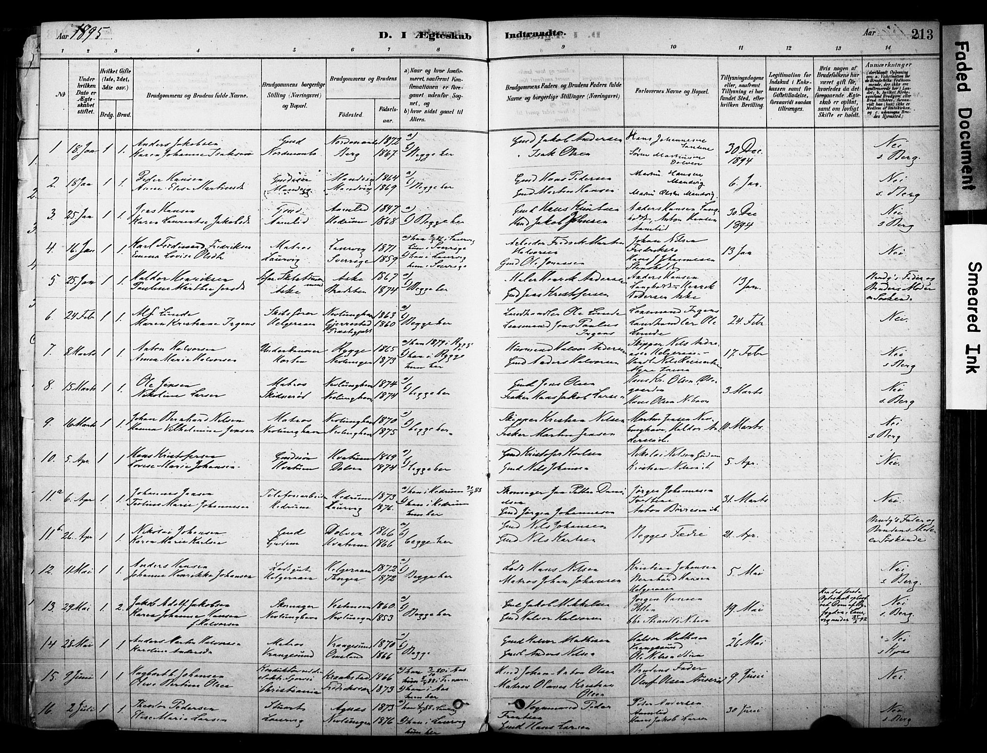 Brunlanes kirkebøker, AV/SAKO-A-342/F/Fc/L0001: Parish register (official) no. III 1, 1878-1899, p. 213