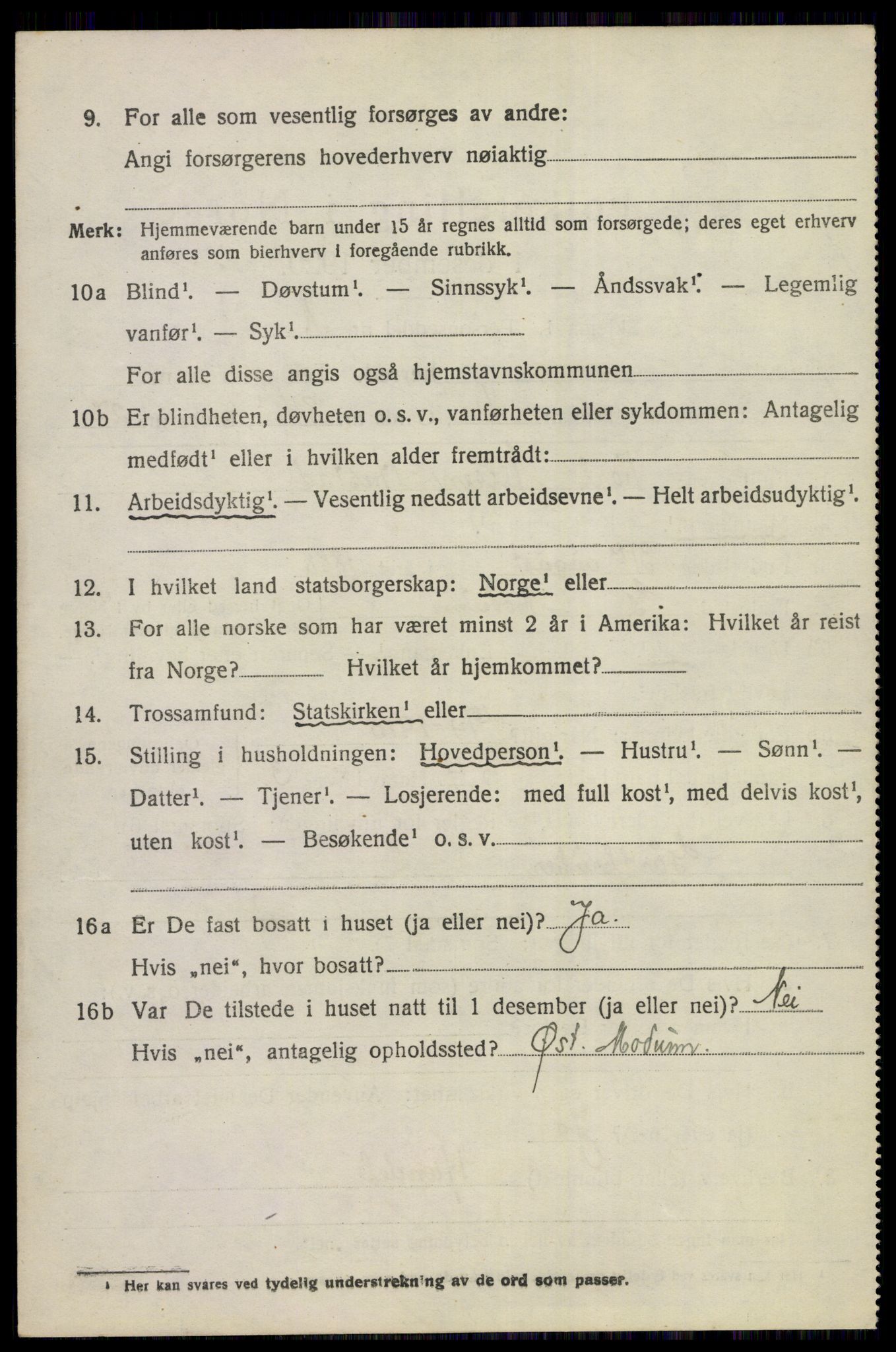 SAKO, 1920 census for Tyristrand, 1920, p. 603