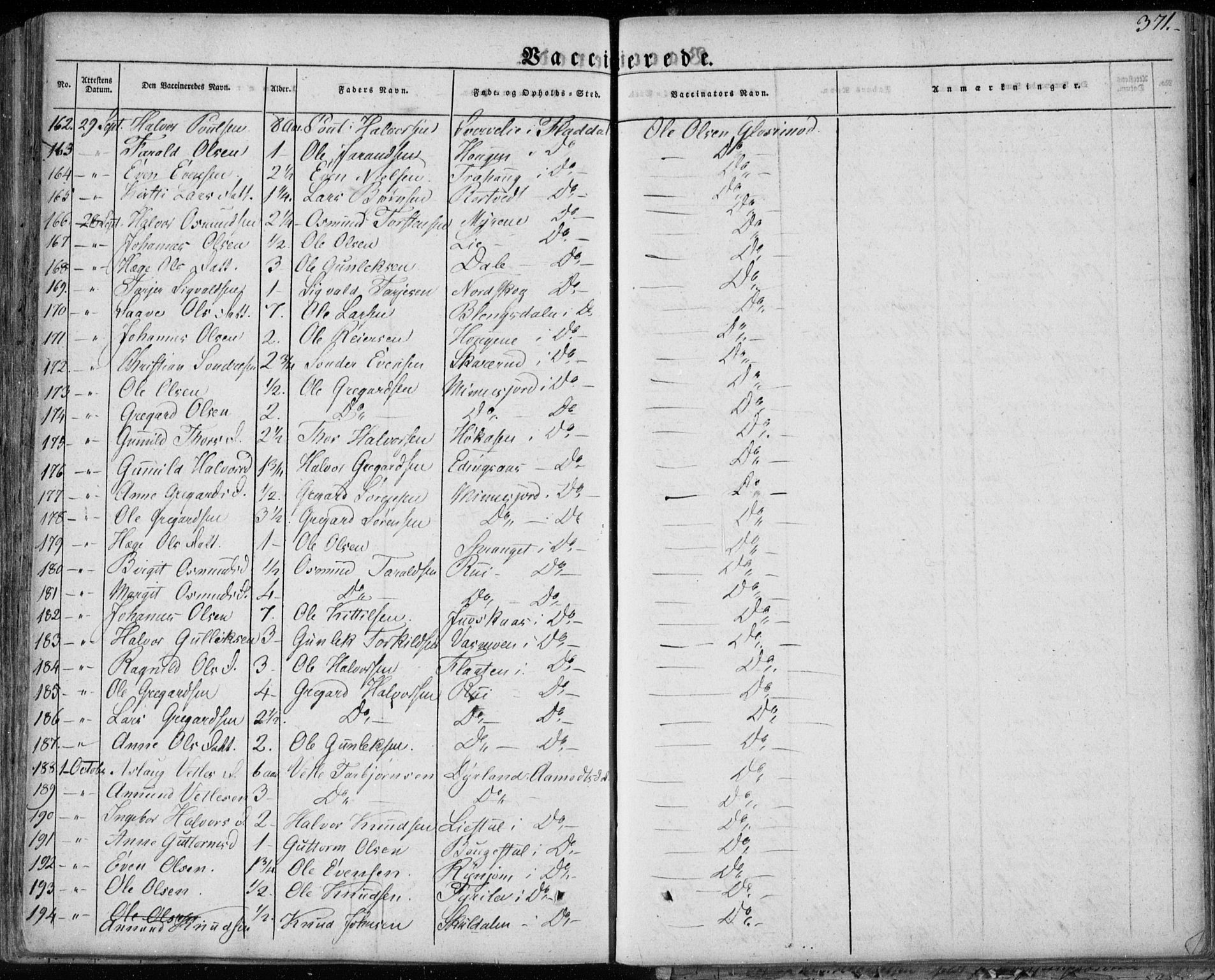 Seljord kirkebøker, AV/SAKO-A-20/F/Fa/L0011: Parish register (official) no. I 11, 1831-1849, p. 371