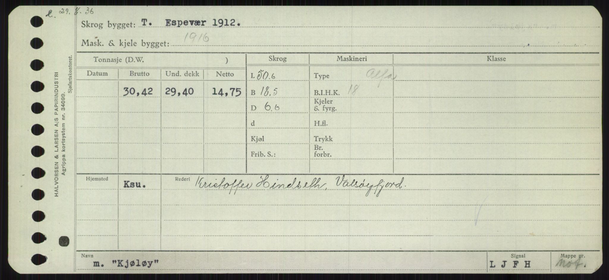 Sjøfartsdirektoratet med forløpere, Skipsmålingen, AV/RA-S-1627/H/Ha/L0003/0001: Fartøy, Hilm-Mar / Fartøy, Hilm-Kol, p. 805