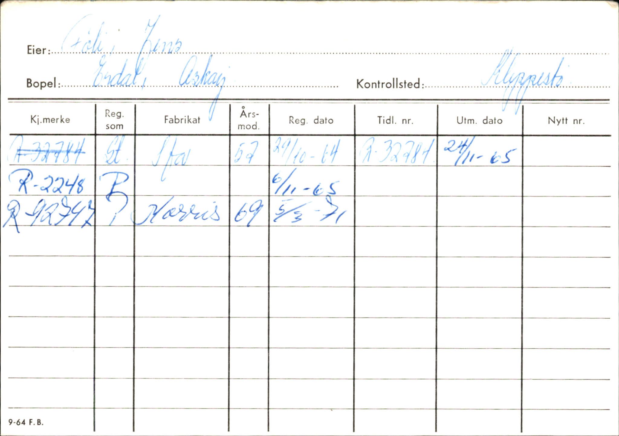 Statens vegvesen, Hordaland vegkontor, AV/SAB-A-5201/2/Ha/L0015: R-eierkort F-G, 1920-1971, p. 179