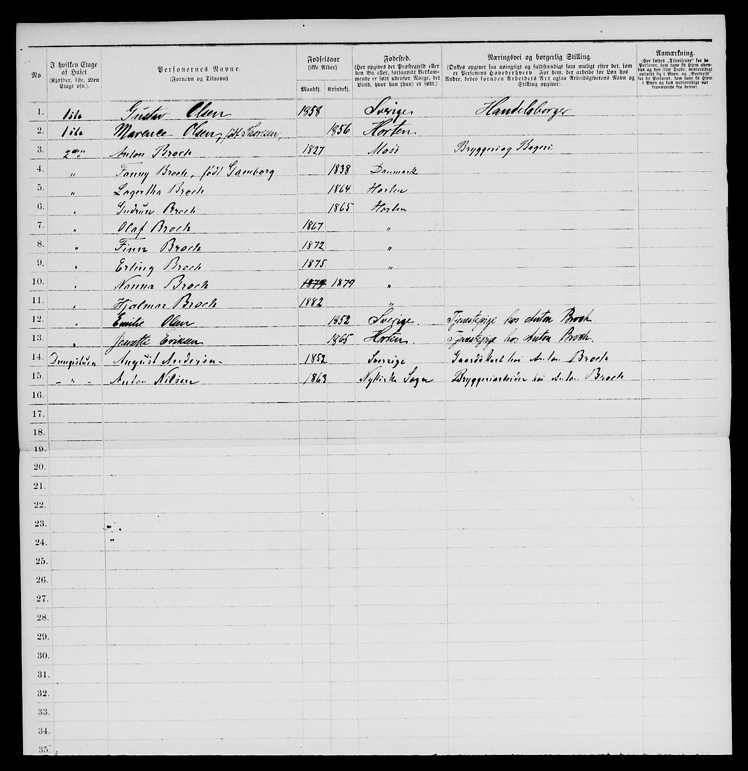 SAKO, 1885 census for 0703 Horten, 1885, p. 1335
