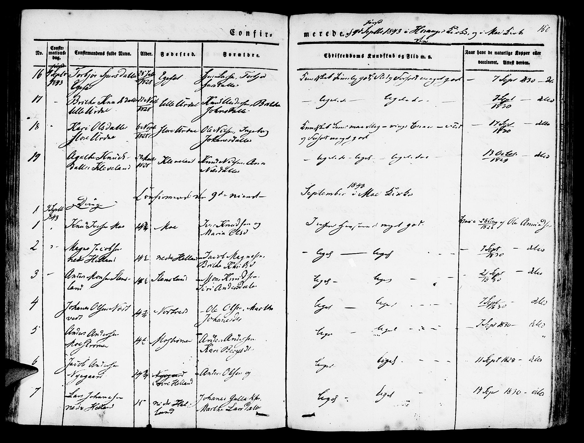 Hosanger sokneprestembete, AV/SAB-A-75801/H/Haa: Parish register (official) no. A 7, 1835-1848, p. 150