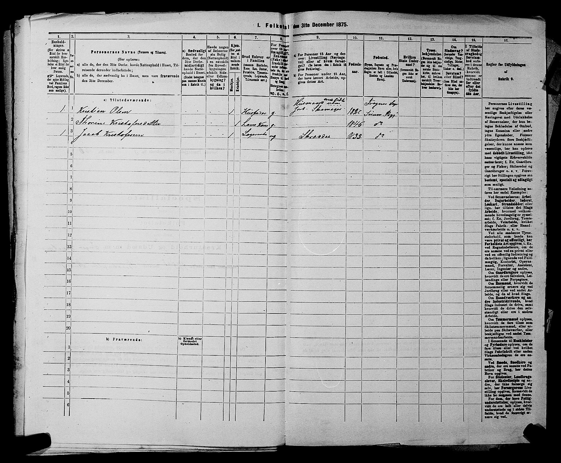 RA, 1875 census for 0226P Sørum, 1875, p. 837