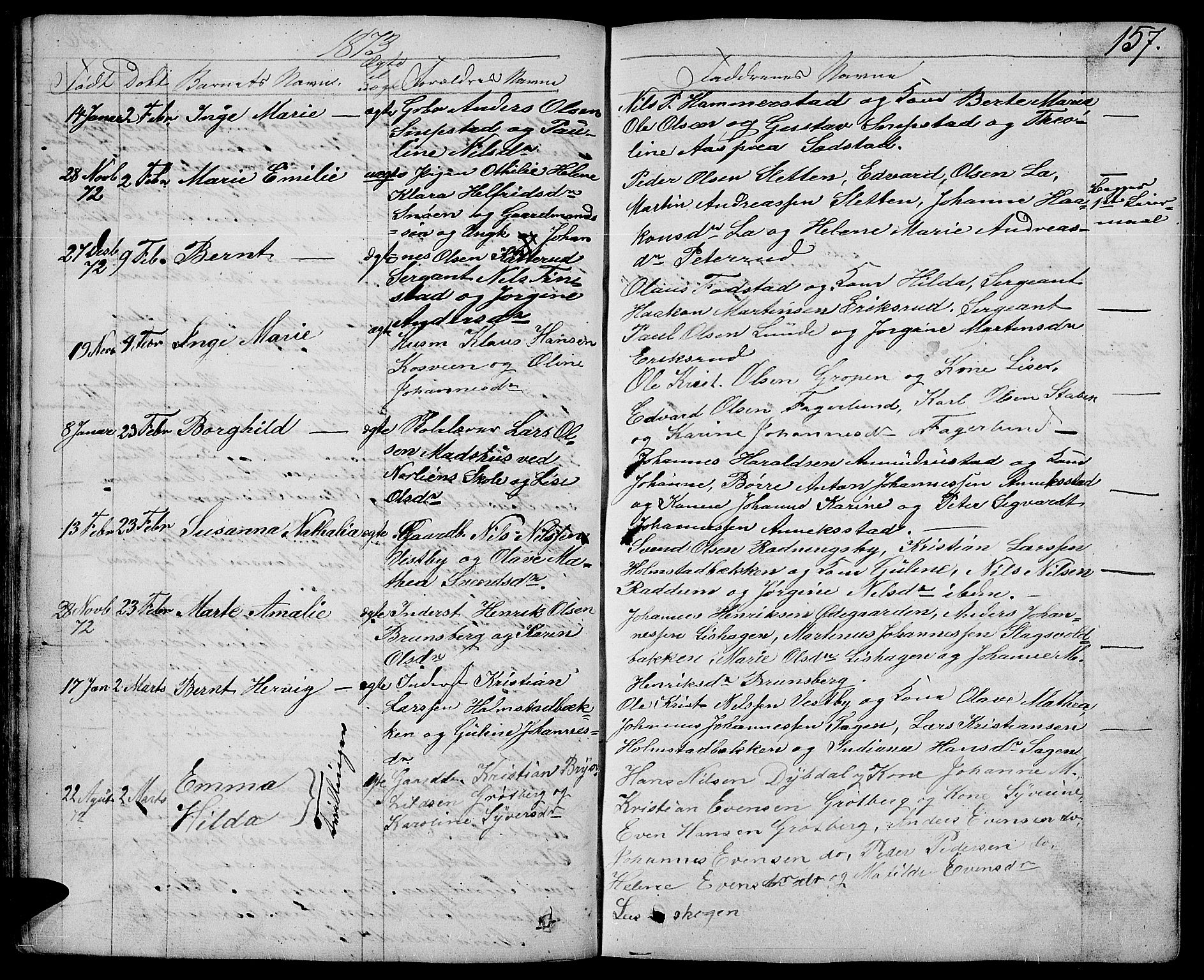 Østre Toten prestekontor, AV/SAH-PREST-104/H/Ha/Hab/L0004: Parish register (copy) no. 4, 1858-1886, p. 157