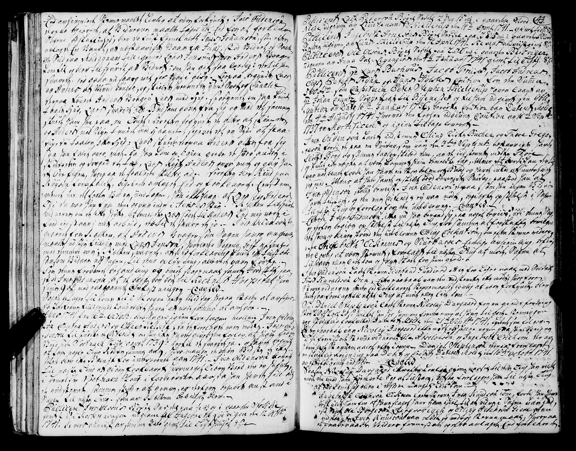 Romsdal sorenskriveri, SAT/A-4149/1/1/1A/L0012: Tingbok, 1740-1749, p. 42b-43a