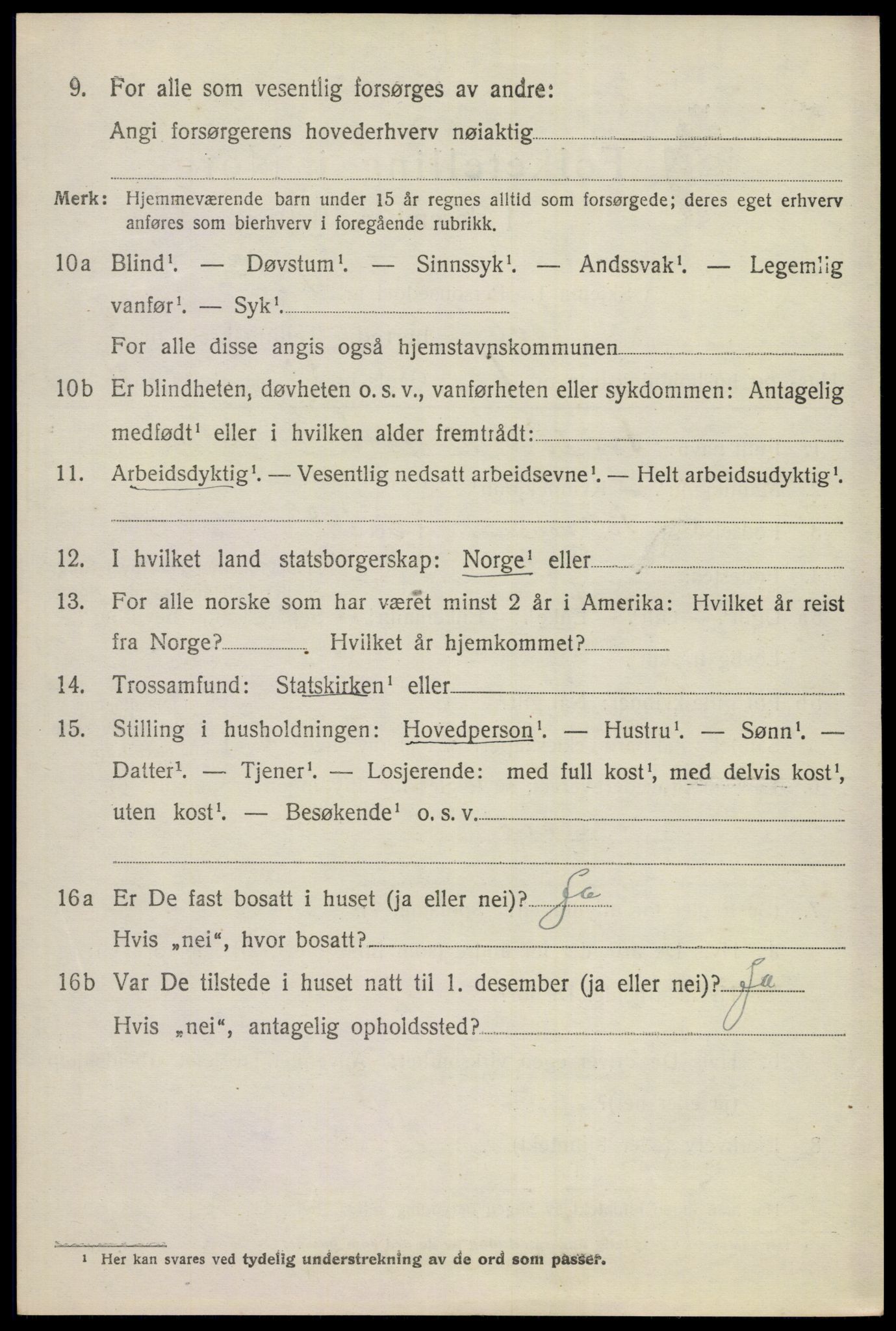 SAKO, 1920 census for Gol, 1920, p. 2189
