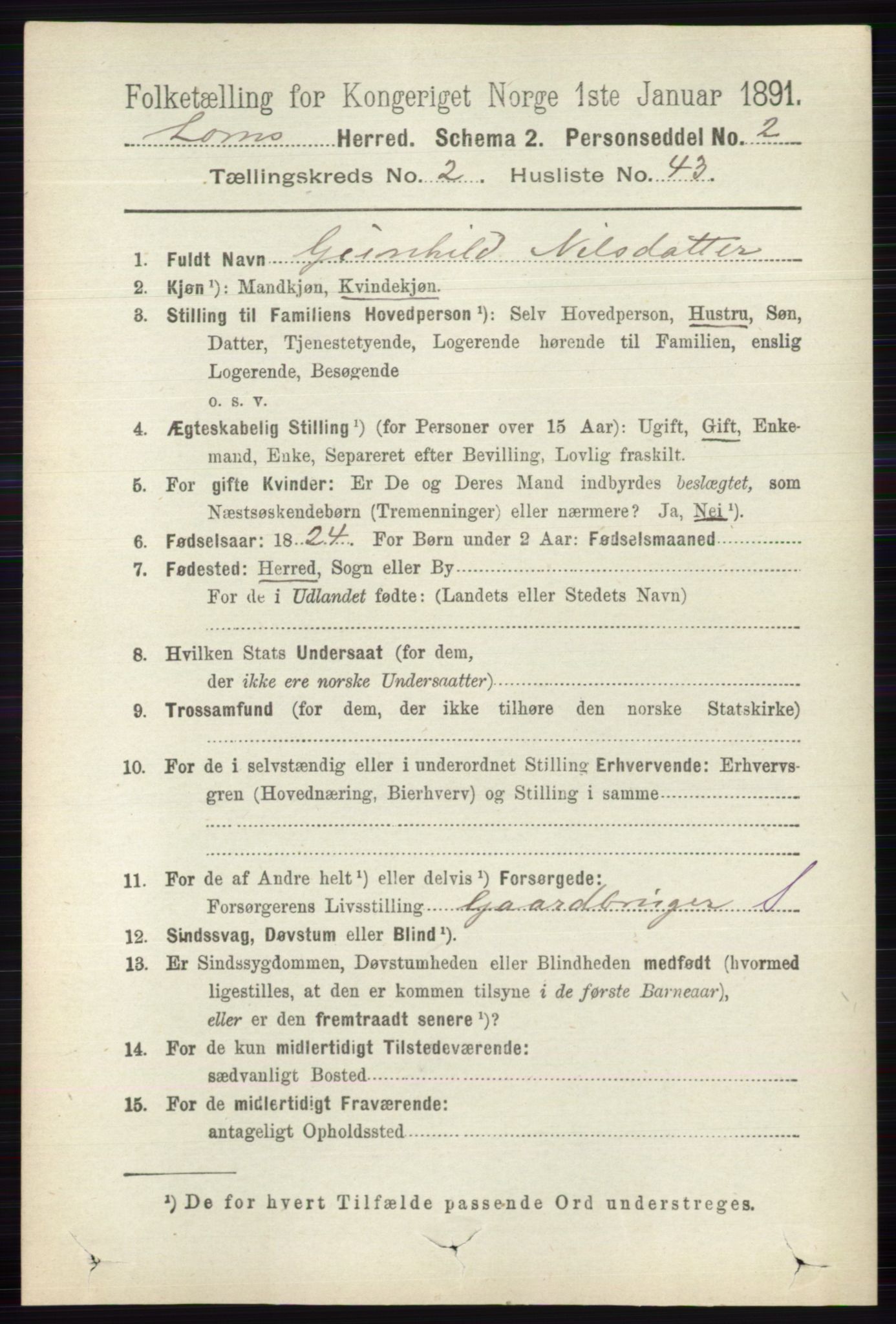 RA, 1891 census for 0514 Lom, 1891, p. 1079