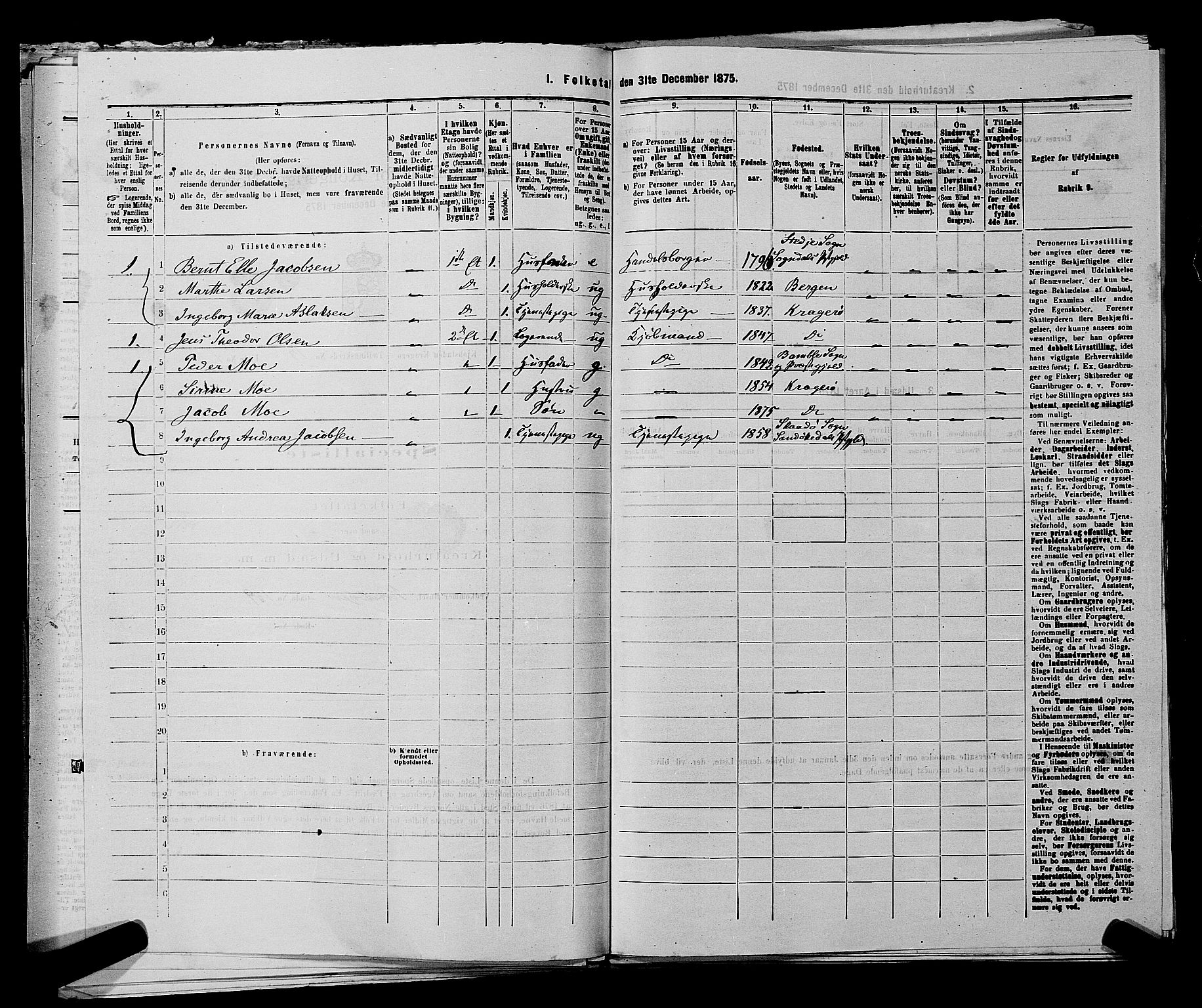 SAKO, 1875 census for 0801P Kragerø, 1875, p. 276