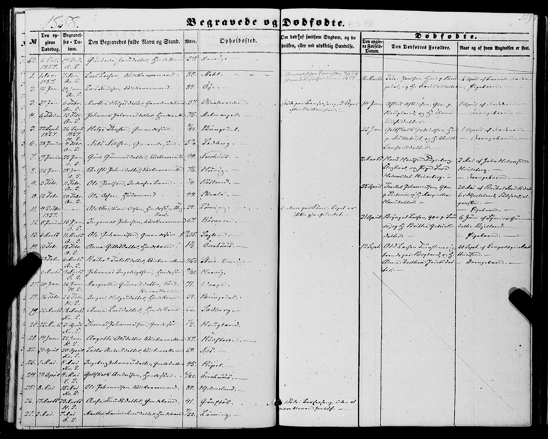Kvinnherad sokneprestembete, SAB/A-76401/H/Haa: Parish register (official) no. A 8, 1854-1872, p. 229
