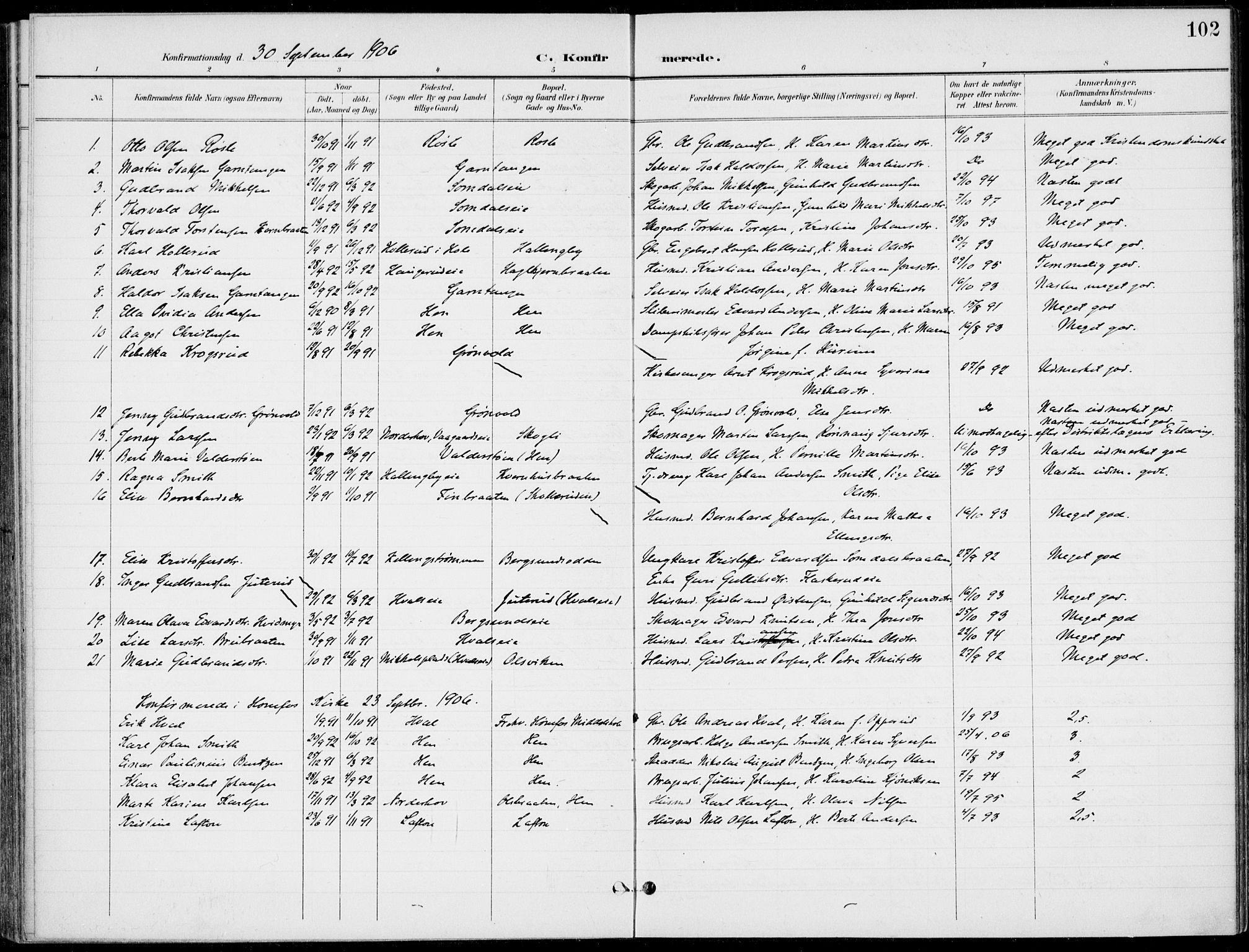 Ådal kirkebøker, AV/SAKO-A-248/F/Fb/L0002: Parish register (official) no. II 2, 1898-1917, p. 102