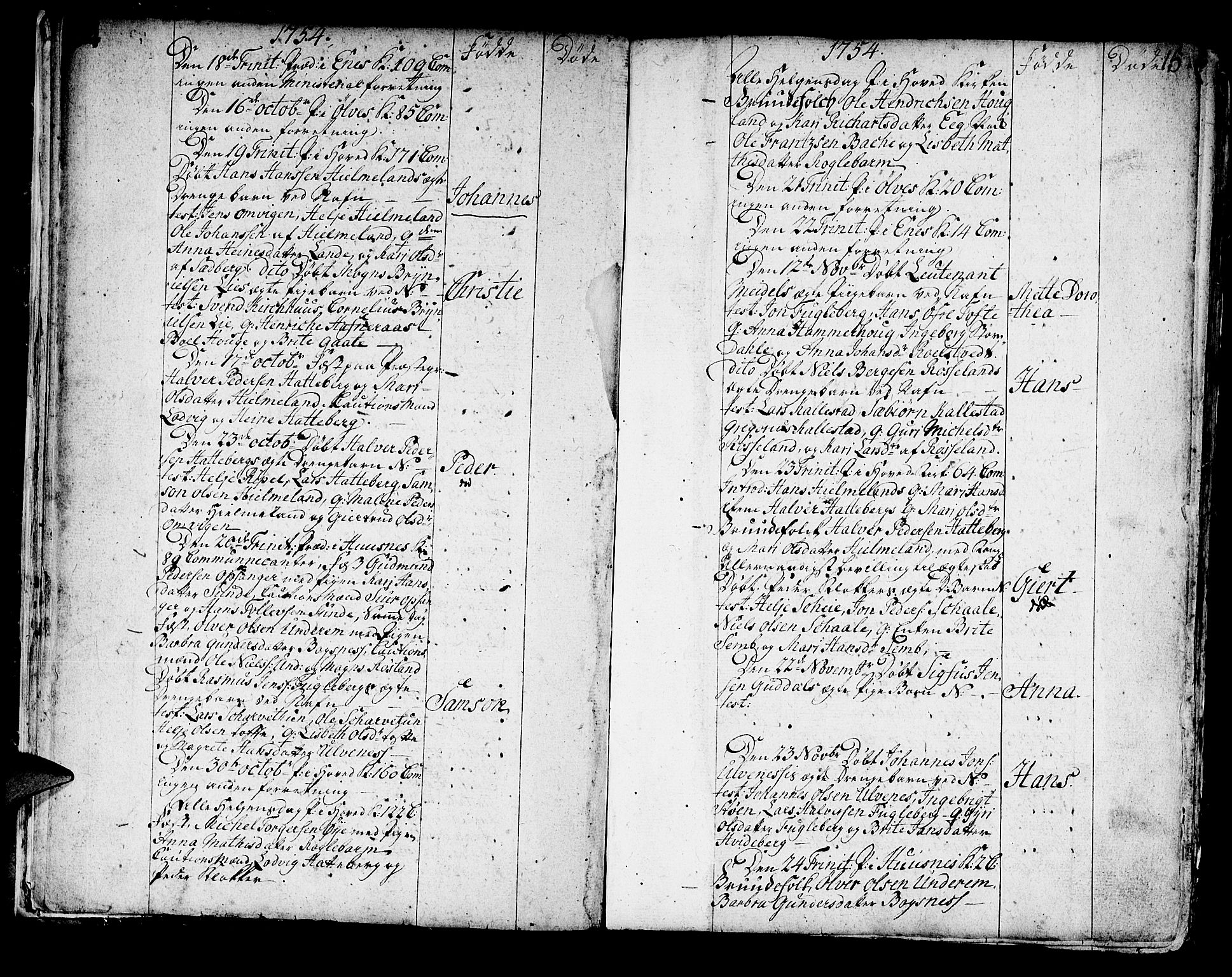 Kvinnherad sokneprestembete, AV/SAB-A-76401/H/Haa: Parish register (official) no. A 3, 1754-1777, p. 14-15