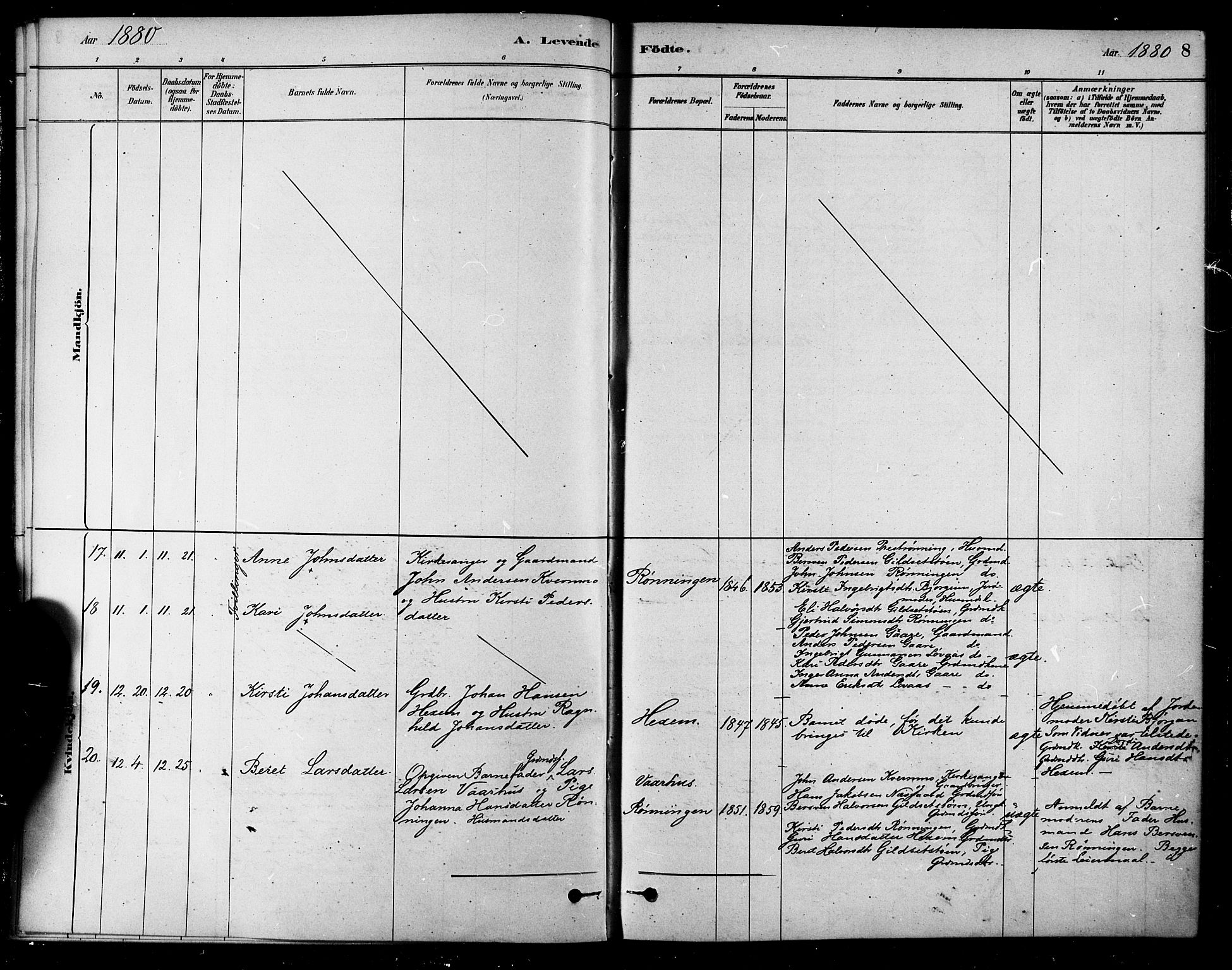 Ministerialprotokoller, klokkerbøker og fødselsregistre - Sør-Trøndelag, SAT/A-1456/685/L0972: Parish register (official) no. 685A09, 1879-1890, p. 8