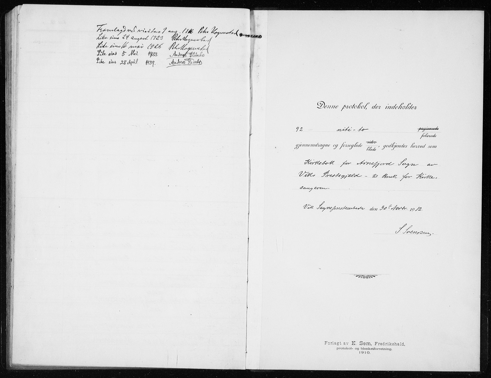 Vik sokneprestembete, SAB/A-81501: Parish register (copy) no. B 4, 1913-1938