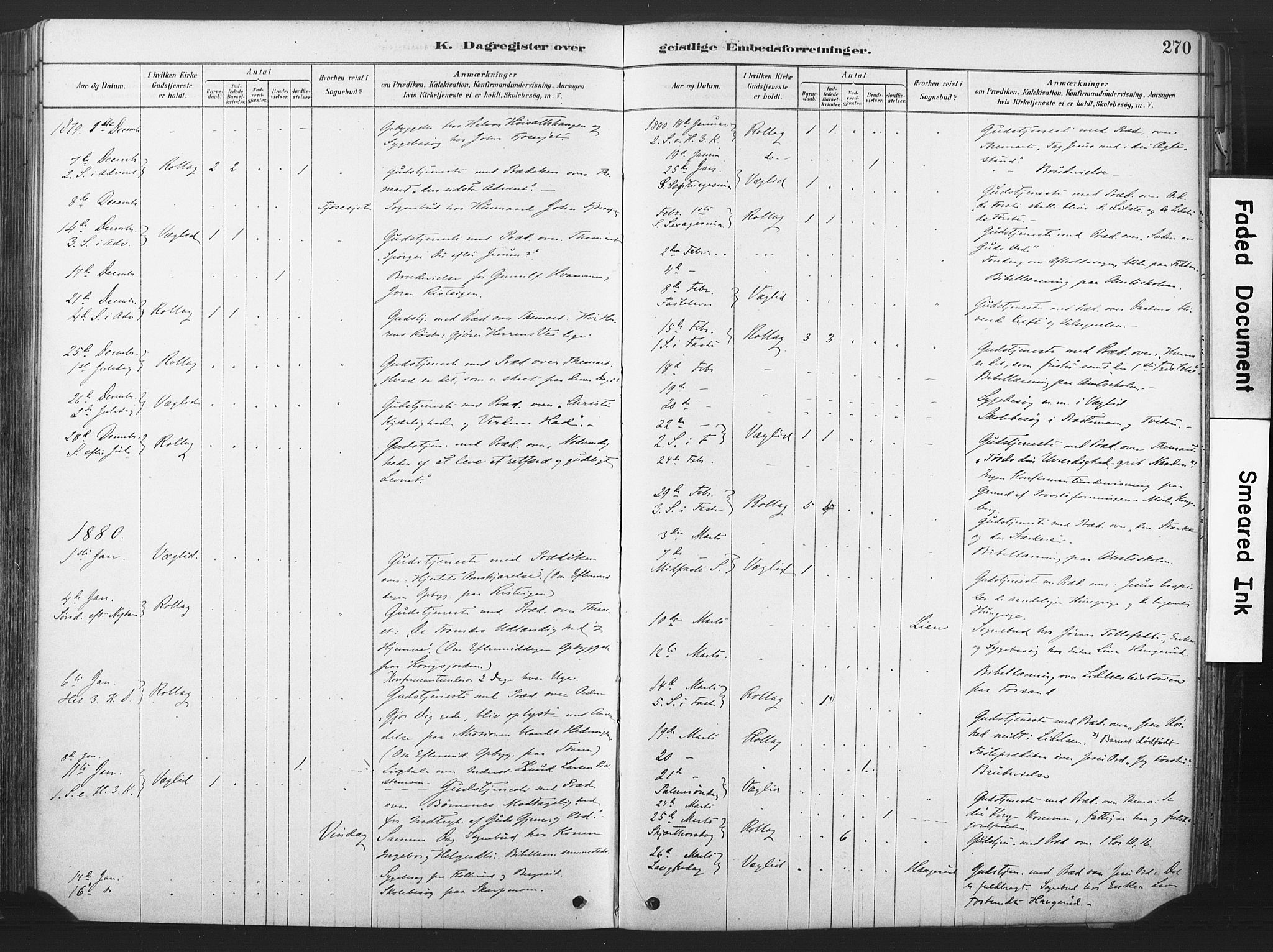 Rollag kirkebøker, SAKO/A-240/F/Fa/L0011: Parish register (official) no. I 11, 1878-1902, p. 270