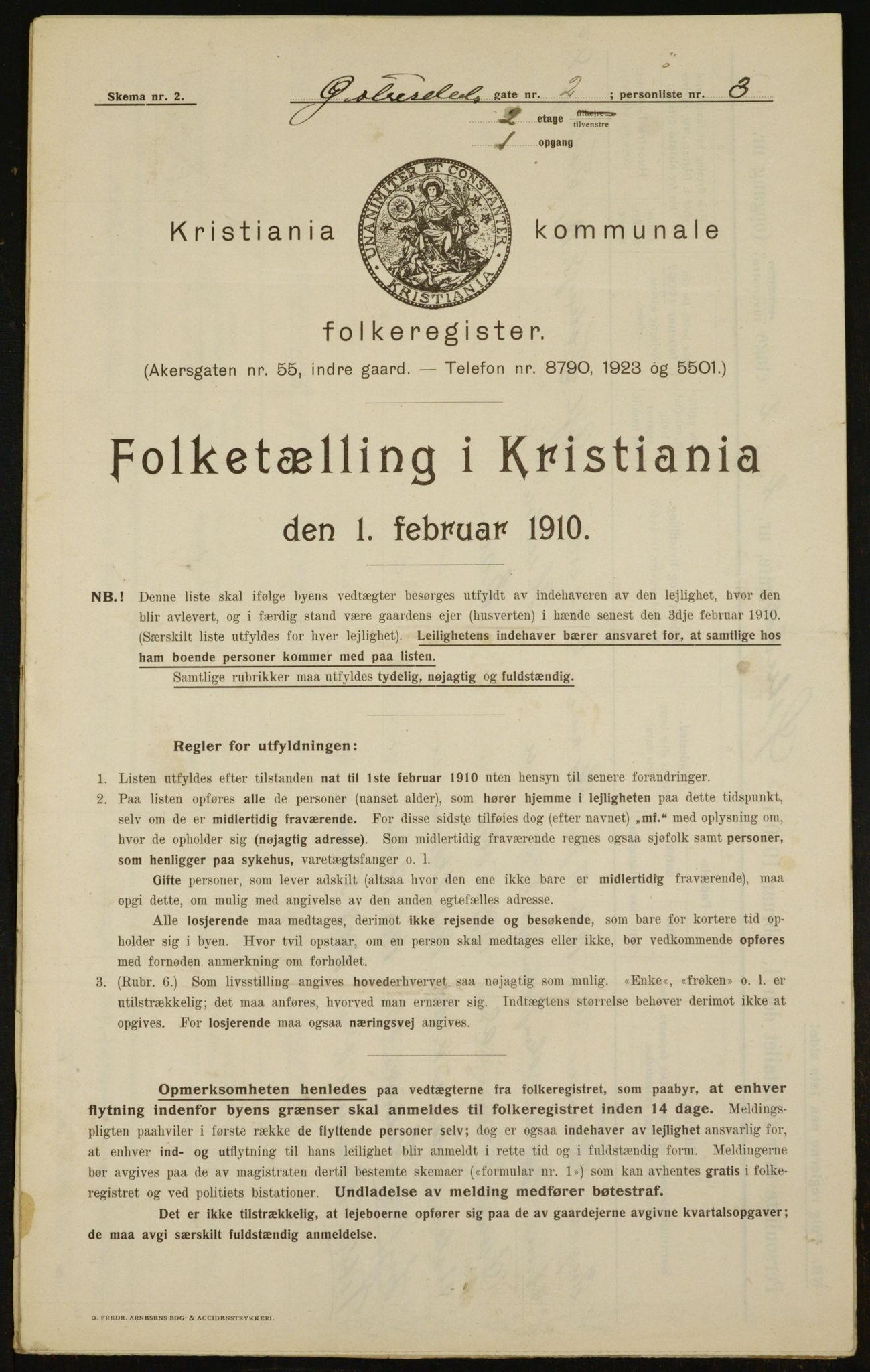 OBA, Municipal Census 1910 for Kristiania, 1910, p. 122252