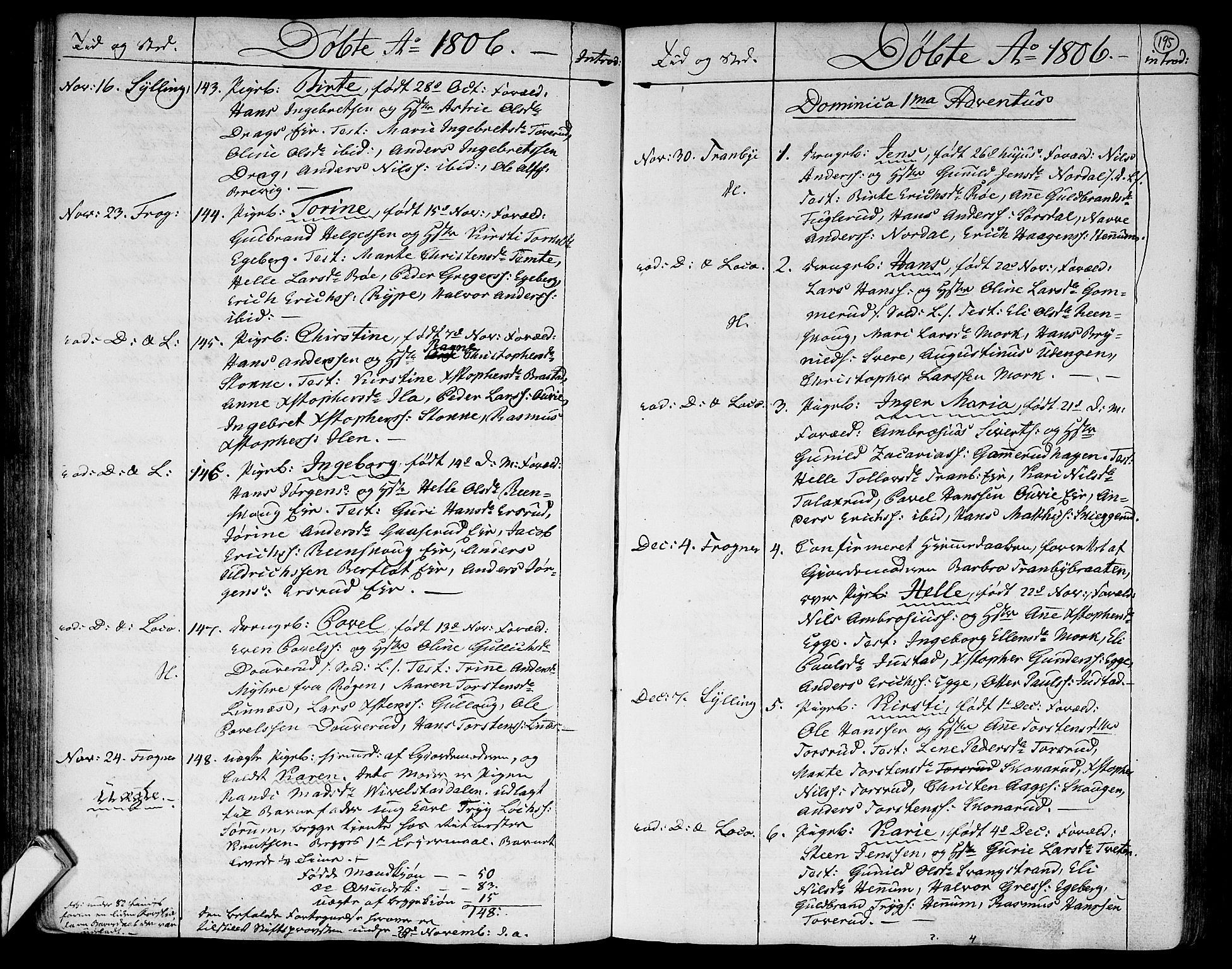 Lier kirkebøker, SAKO/A-230/F/Fa/L0007: Parish register (official) no. I 7, 1794-1813, p. 195