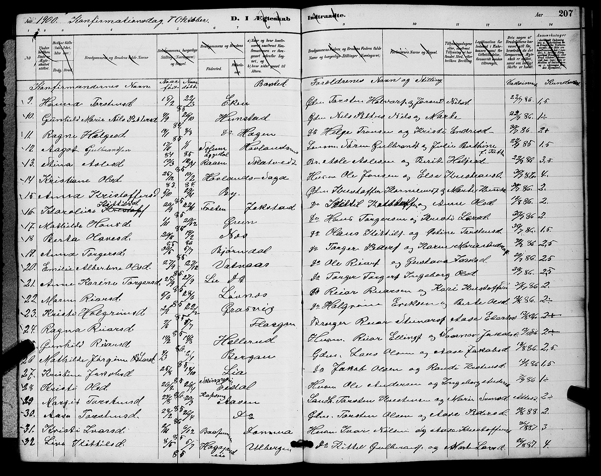 Sigdal kirkebøker, AV/SAKO-A-245/G/Ga/L0005: Parish register (copy) no. I 5, 1886-1900, p. 207