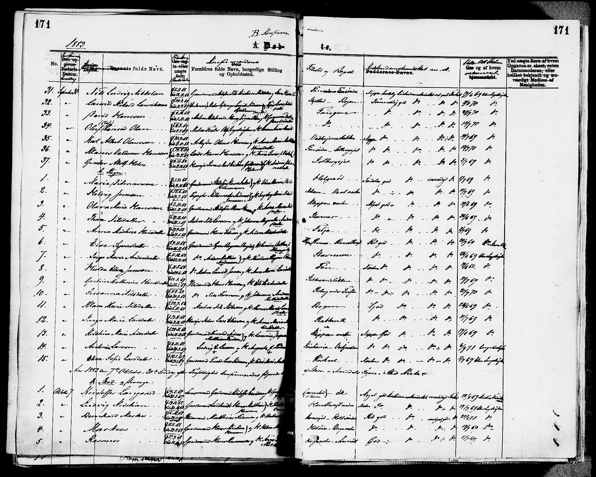 Stokke kirkebøker, SAKO/A-320/F/Fa/L0009: Parish register (official) no. I 9, 1872-1883, p. 171