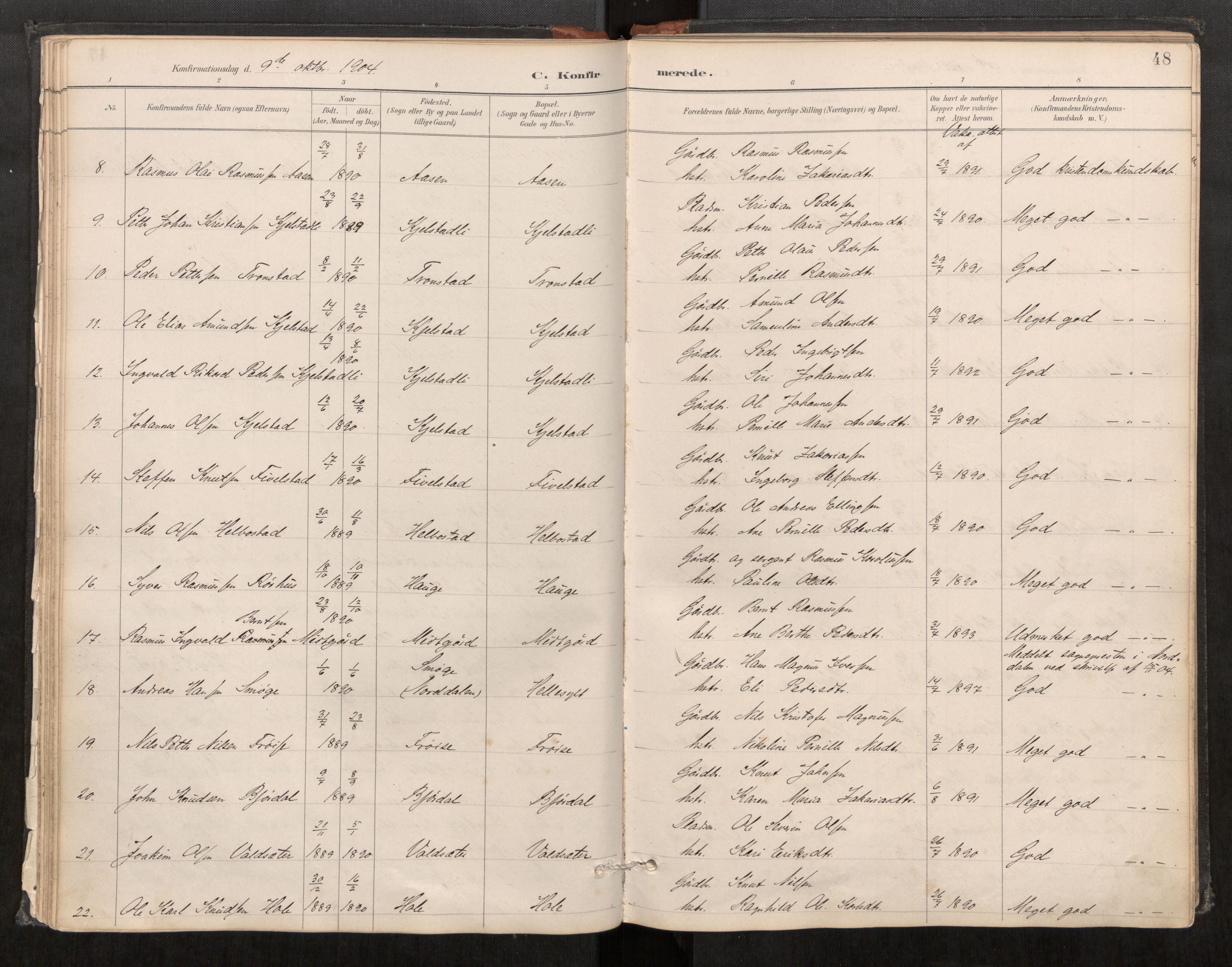 Sunnylven sokneprestkontor, AV/SAT-A-1007/H/Ha/Haa/L0003: Parish register (official) no. 517A09, 1887-1910, p. 48