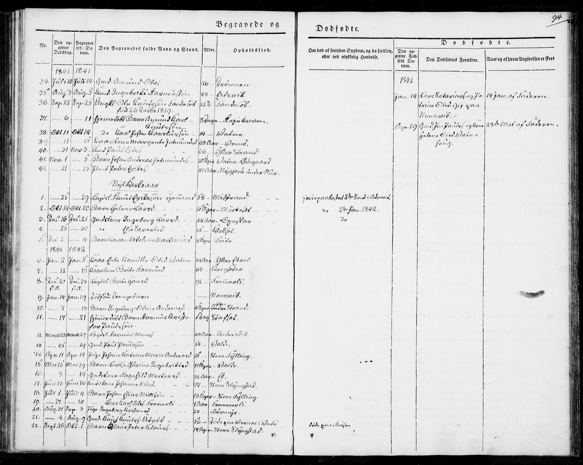 Ministerialprotokoller, klokkerbøker og fødselsregistre - Møre og Romsdal, AV/SAT-A-1454/524/L0352: Parish register (official) no. 524A04, 1838-1847, p. 94