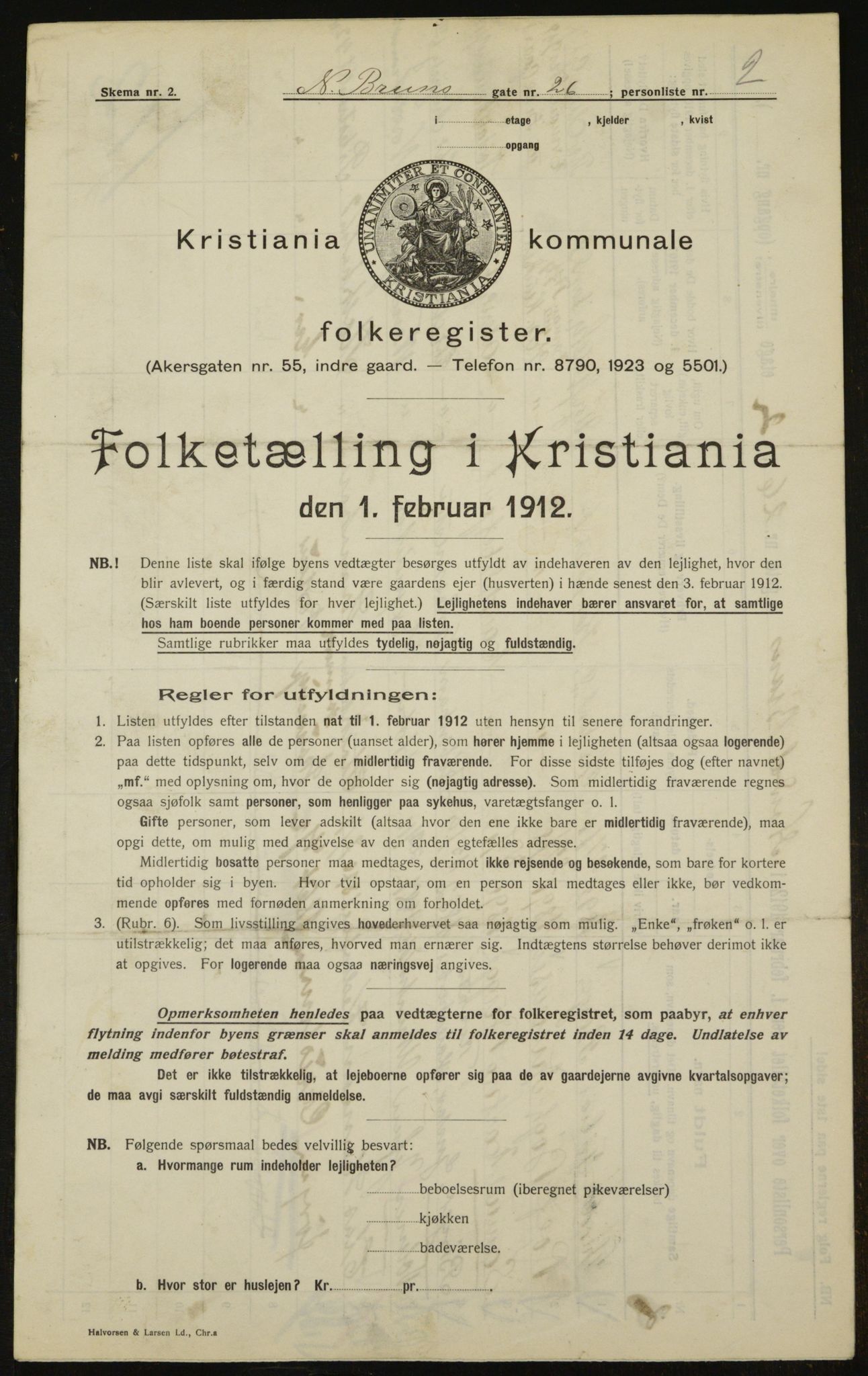 OBA, Municipal Census 1912 for Kristiania, 1912, p. 73055