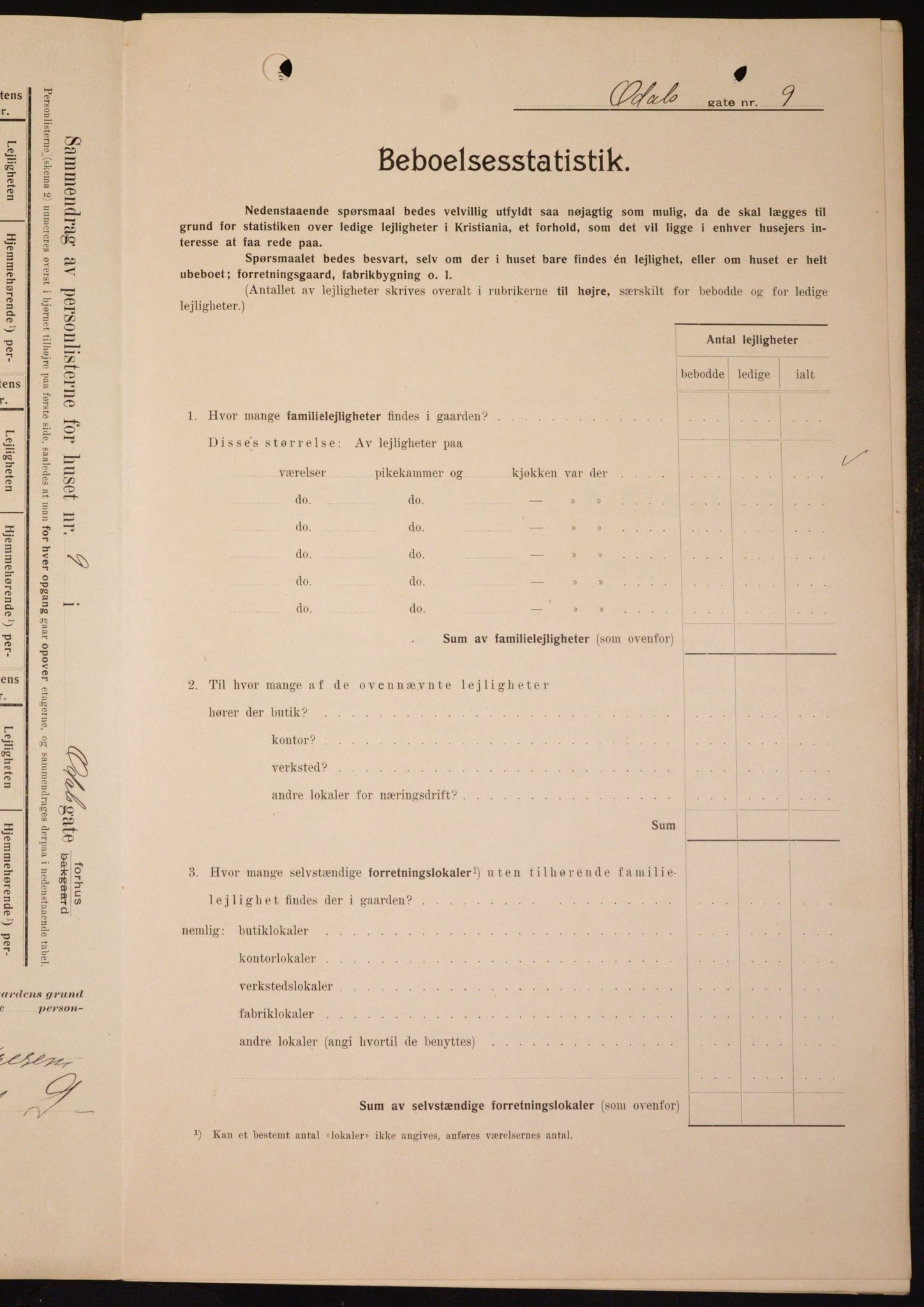 OBA, Municipal Census 1909 for Kristiania, 1909, p. 67412