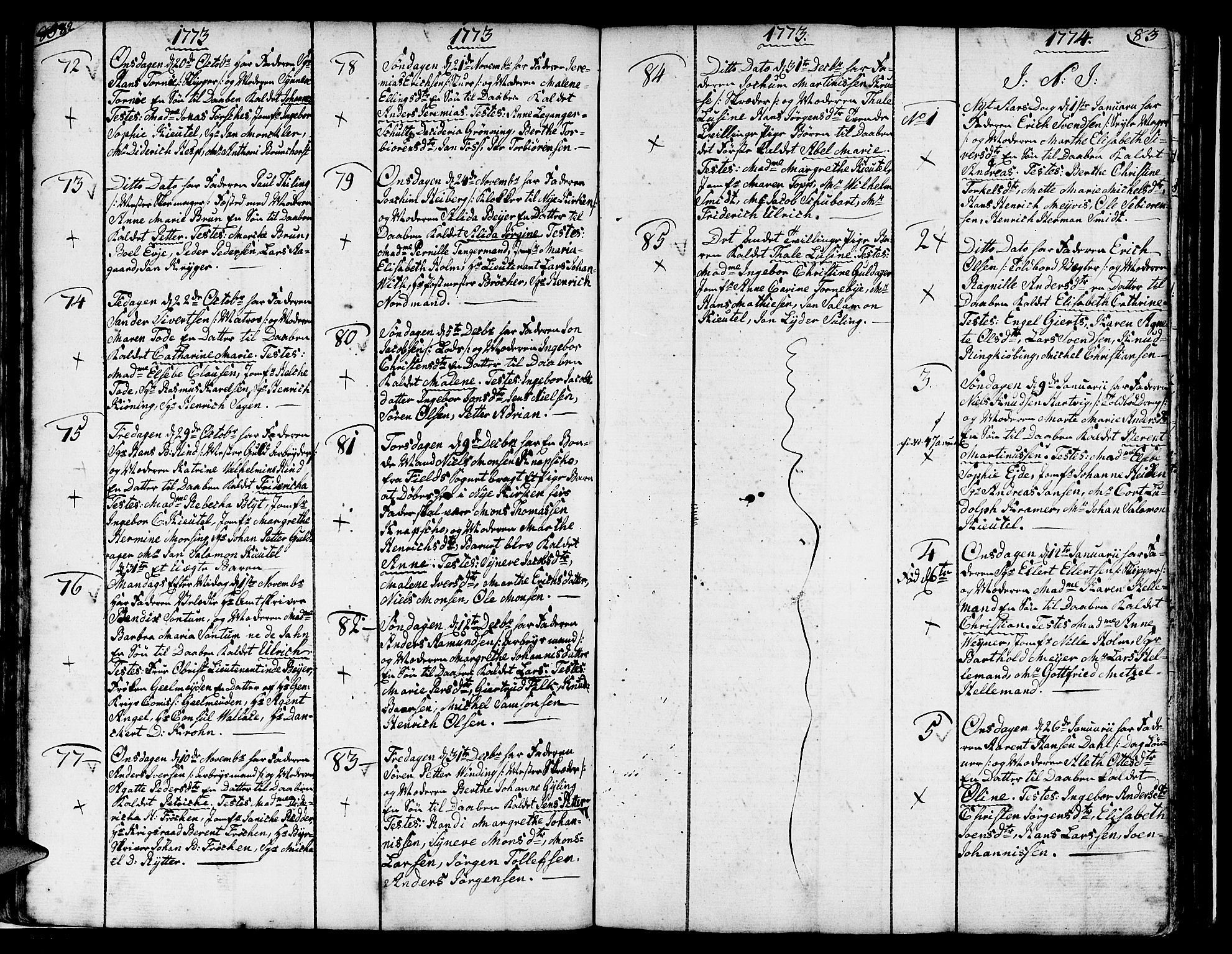 Nykirken Sokneprestembete, SAB/A-77101/H/Haa/L0004: Parish register (official) no. A 4, 1765-1775, p. 82-83